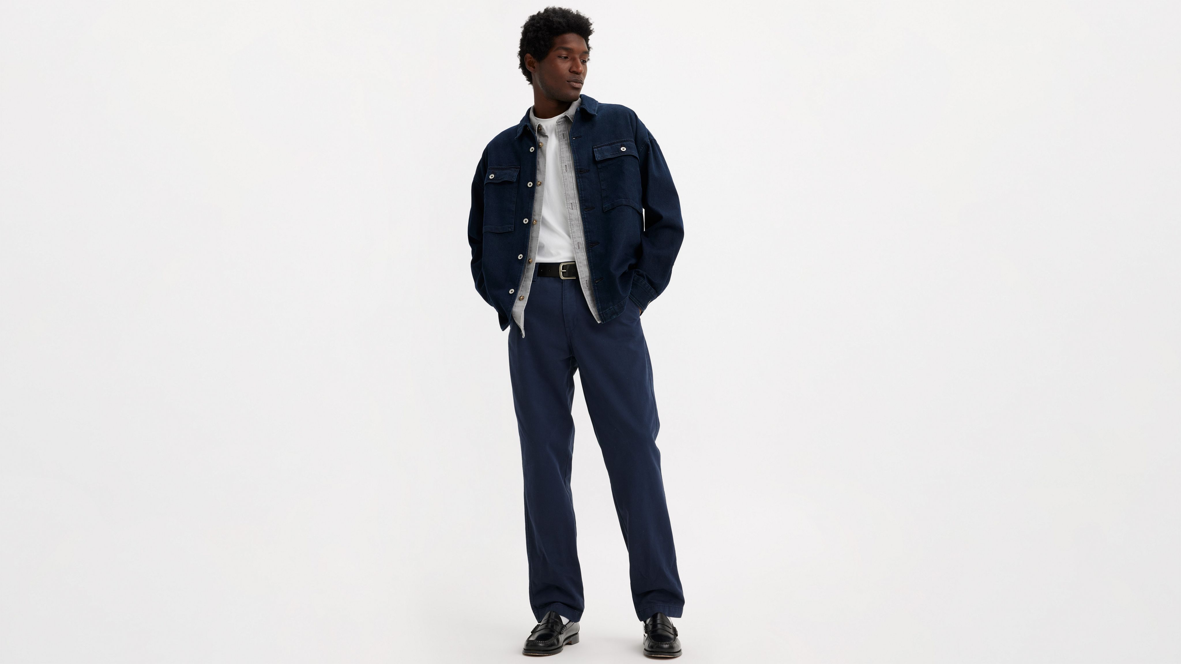 Levi's Xx Chino Authentic Straight Pants In Navy Blazer Soft Garment Dye