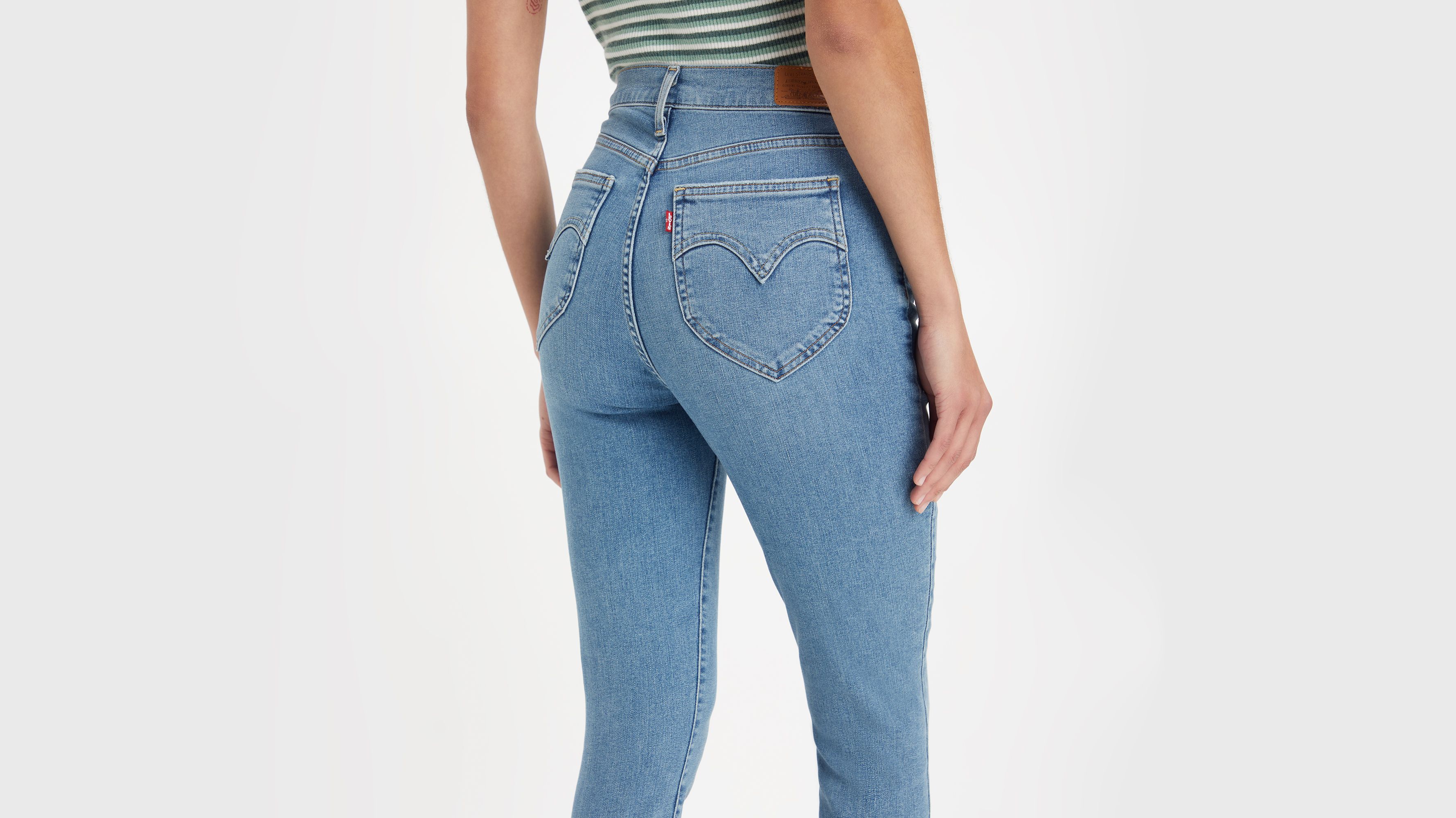 Retro High Skinny Jeans - Blue