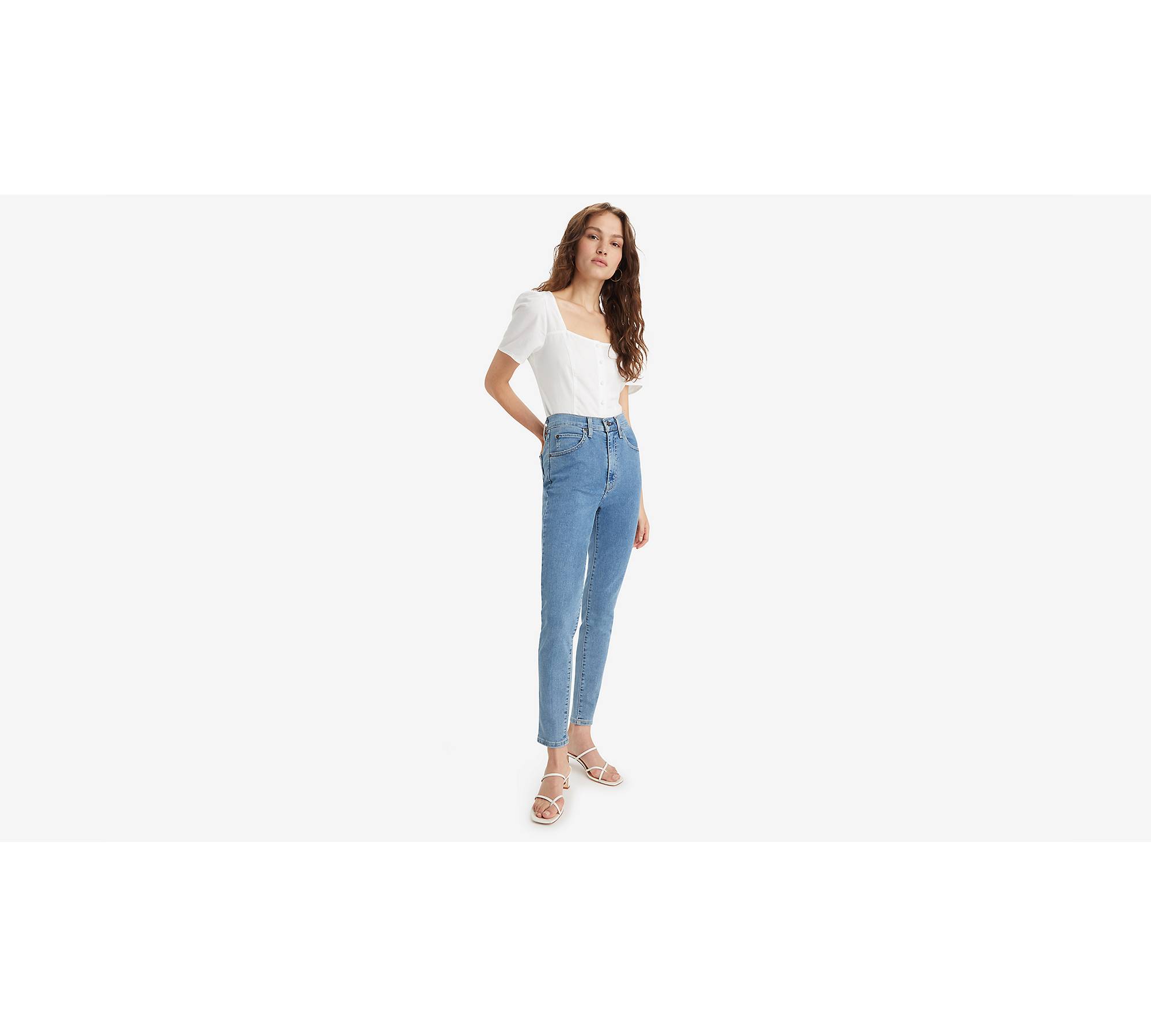 Retro Skinny Jeans mit hohem Bund 1