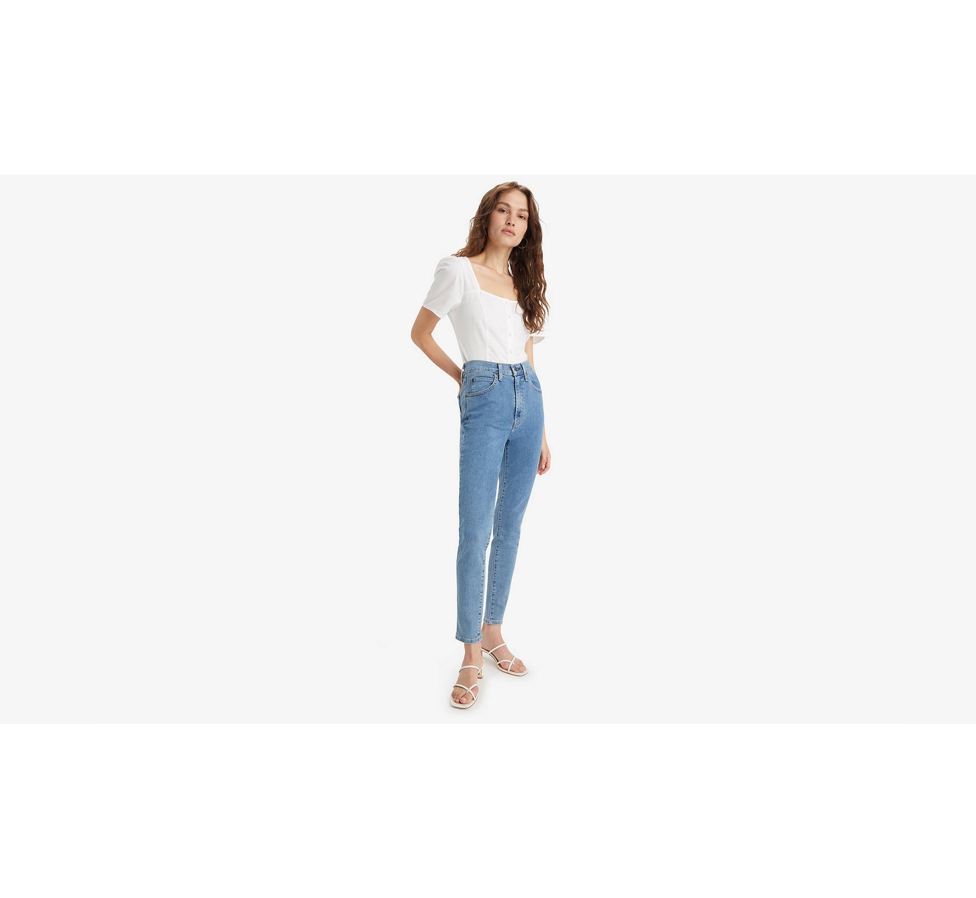 Jeans skinny rétro a vita alta 1