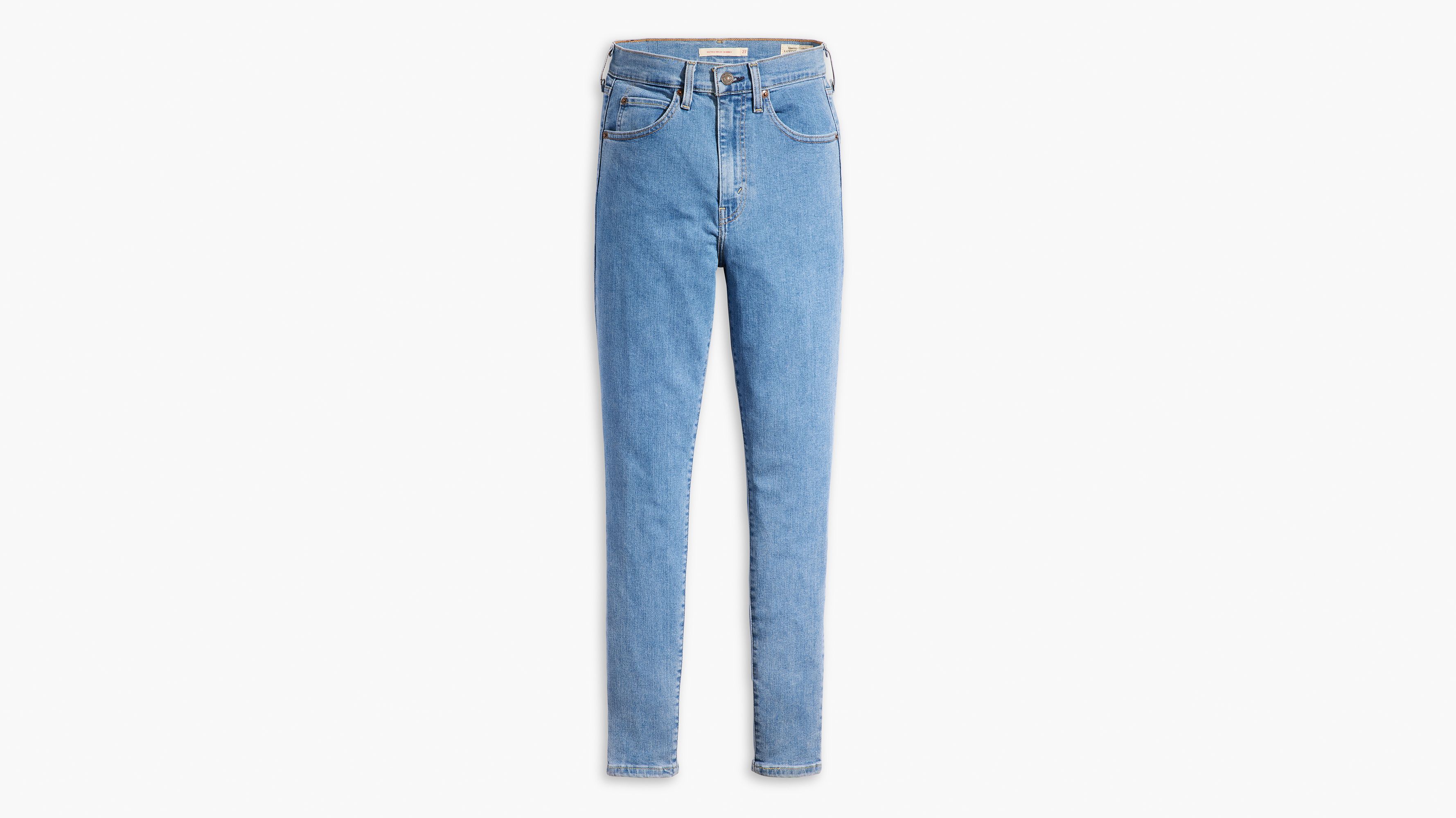 Retro High Skinny Jeans - Blue