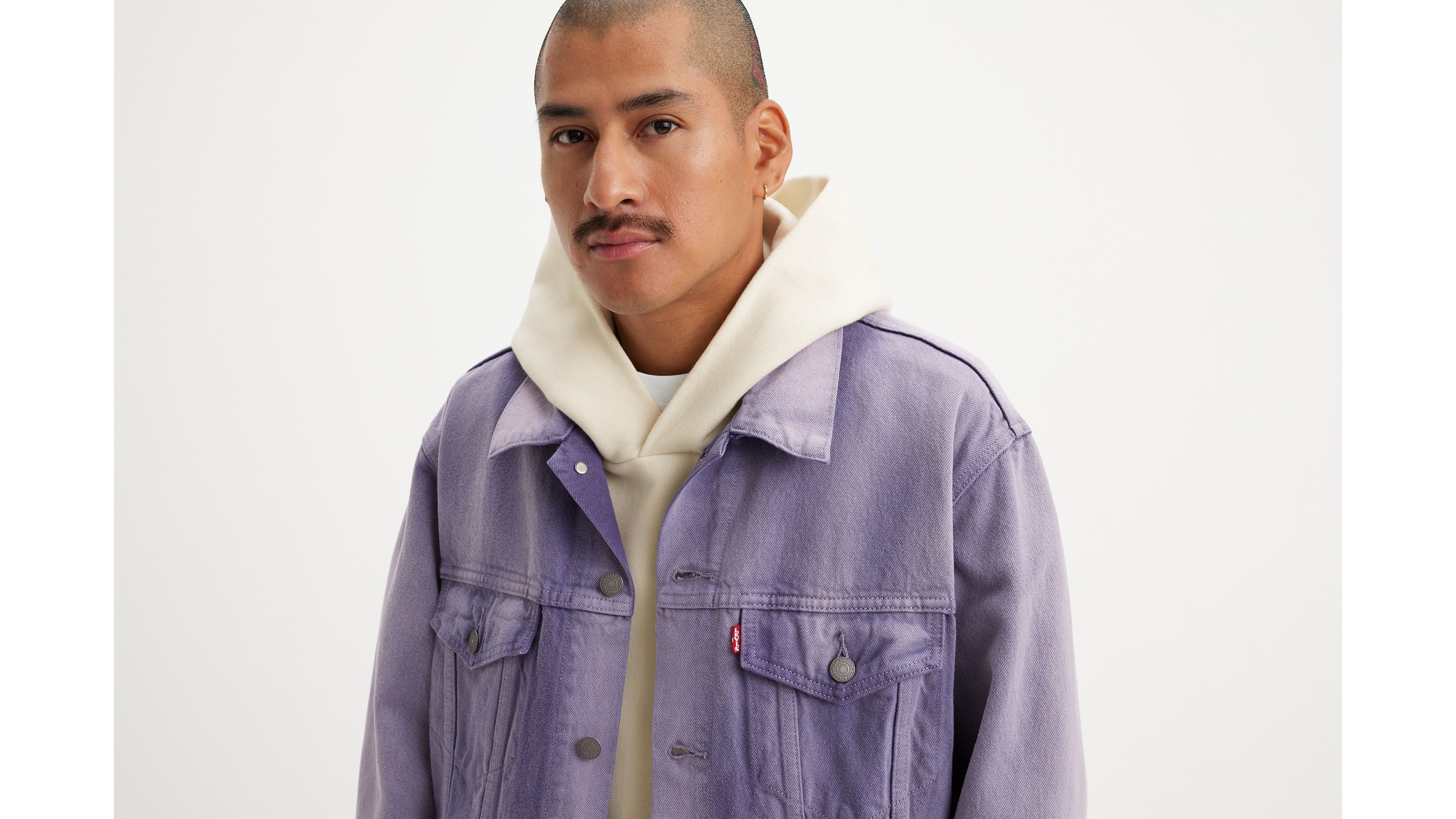 ジャケット・アウター PURPLE STAIN DENIM JACKET NUBIAN（ヌビアン）の「【PURPLE STAIN】SPRAY LOGO DENIM