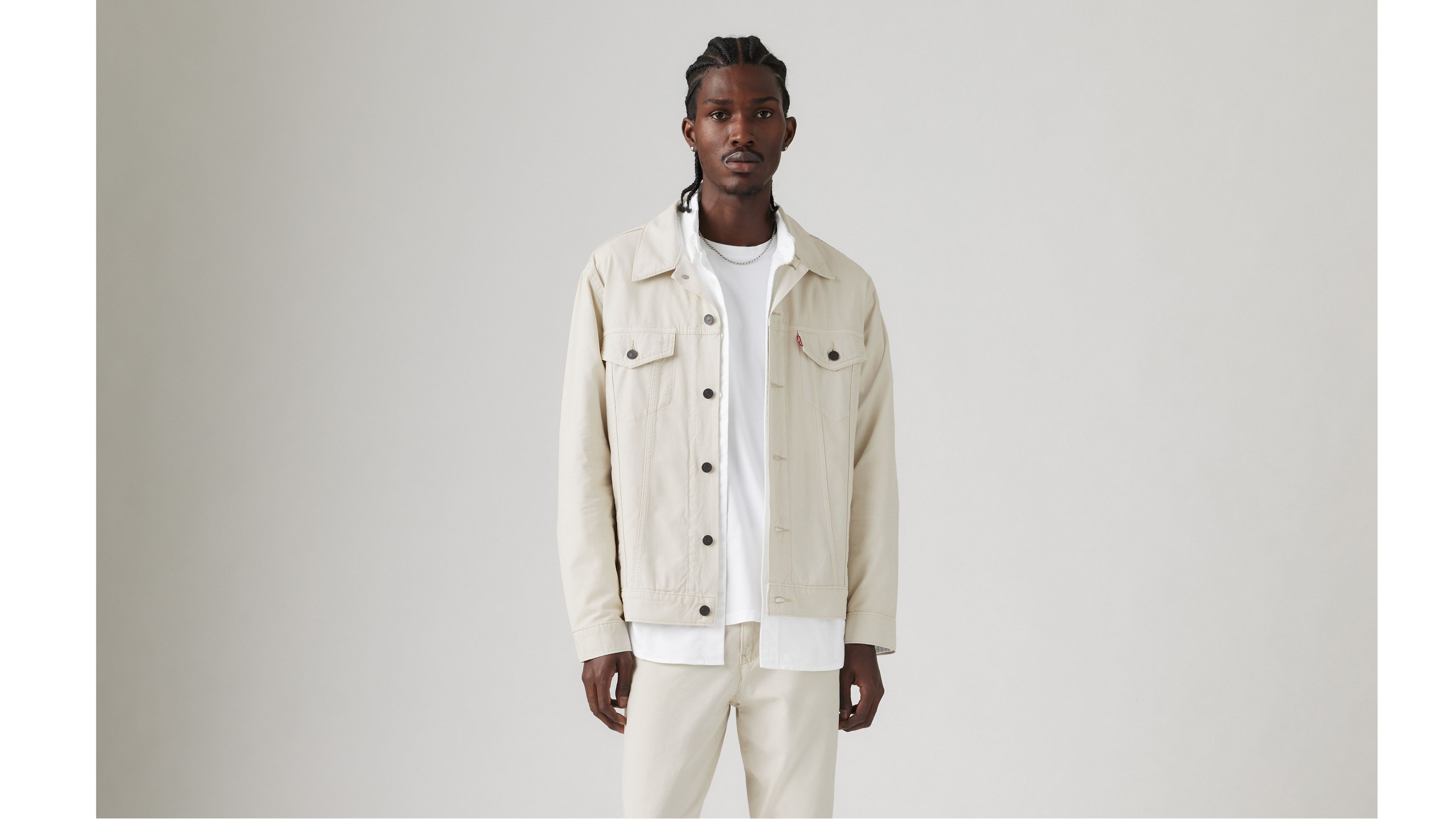 Relaxed Fit Linen+ Denim Trucker Jacket 2