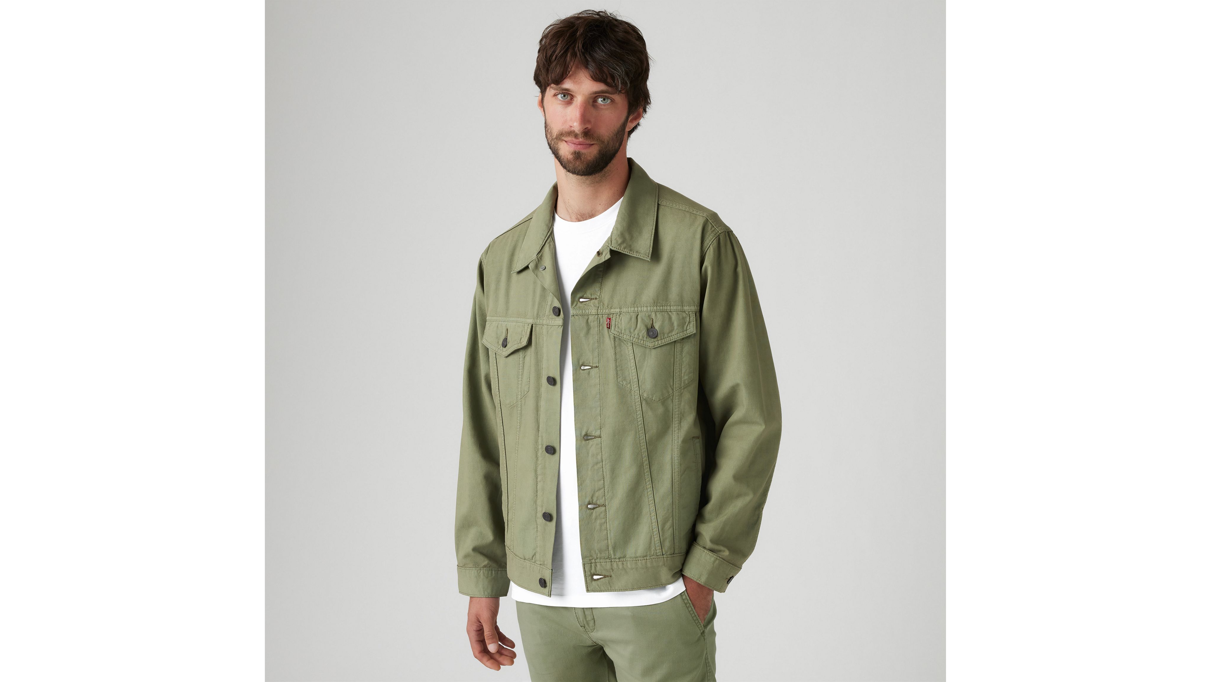 Relaxed Fit Cotton Linen Trucker Jacket