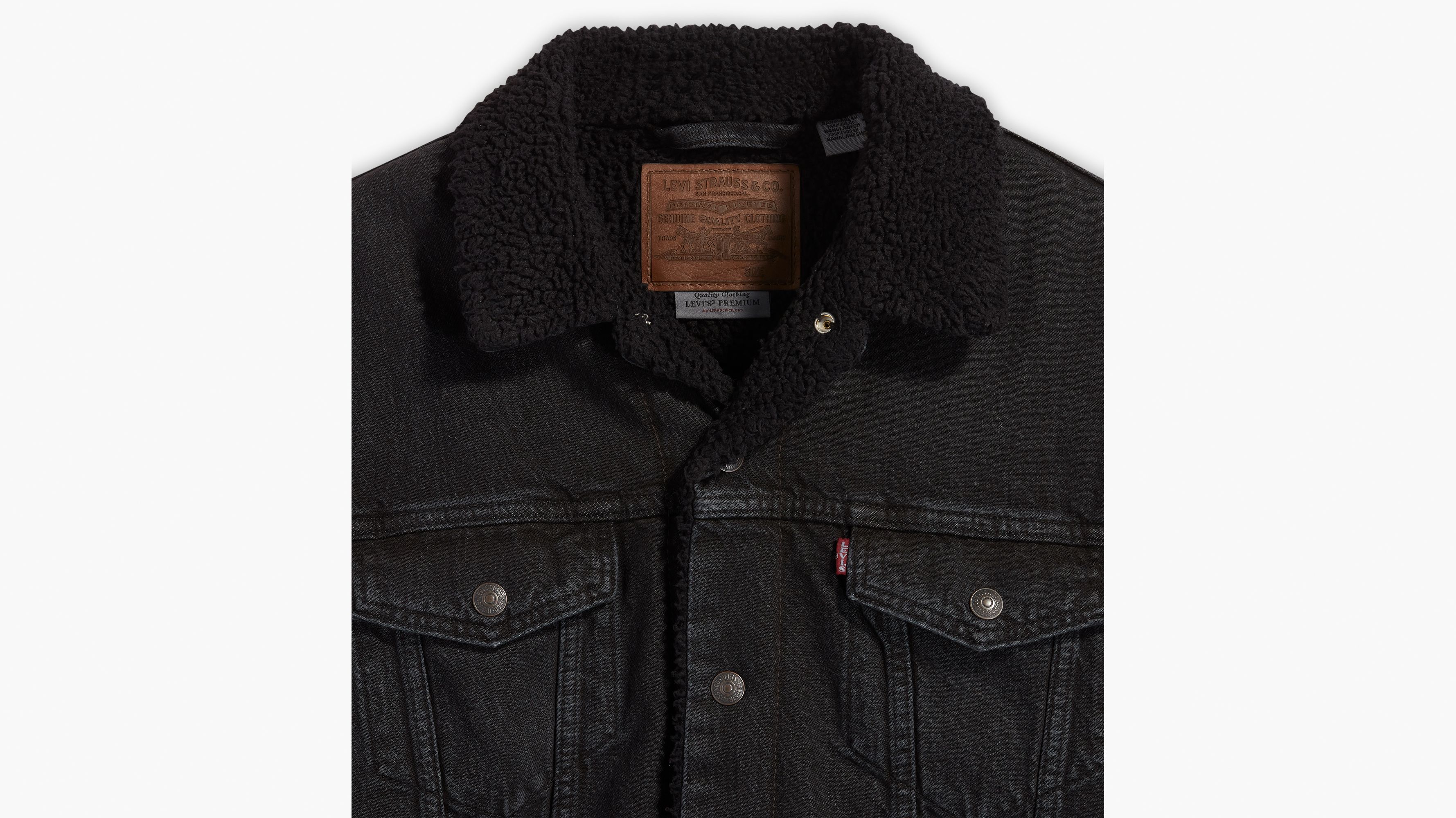 Levi's black sherpa cheap jacket mens