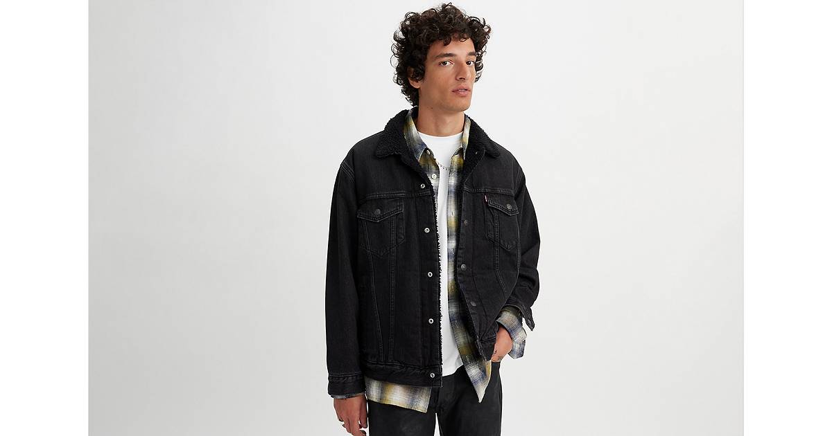 Relaxed Fit Sherpa Trucker Jacket - Black | Levi's® US