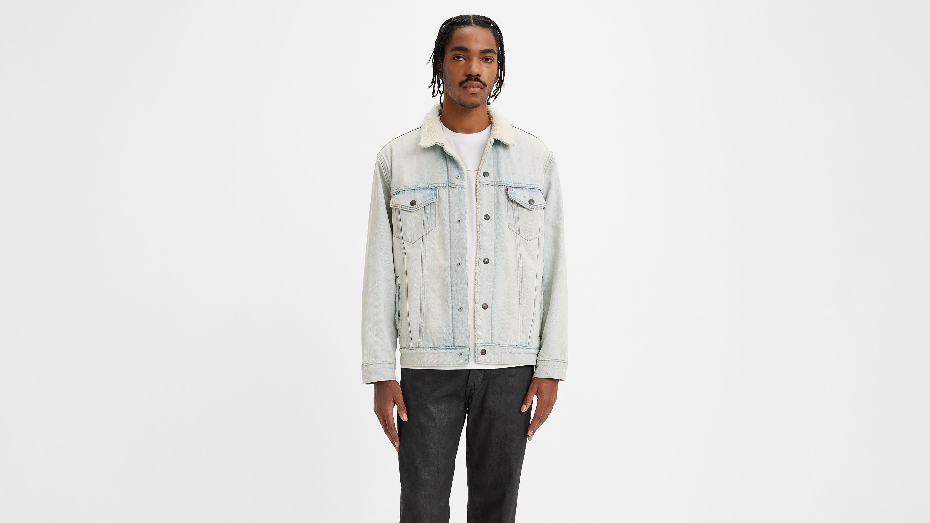 Relaxed Fit Sherpa Trucker Jacket Light Wash Levi s CA