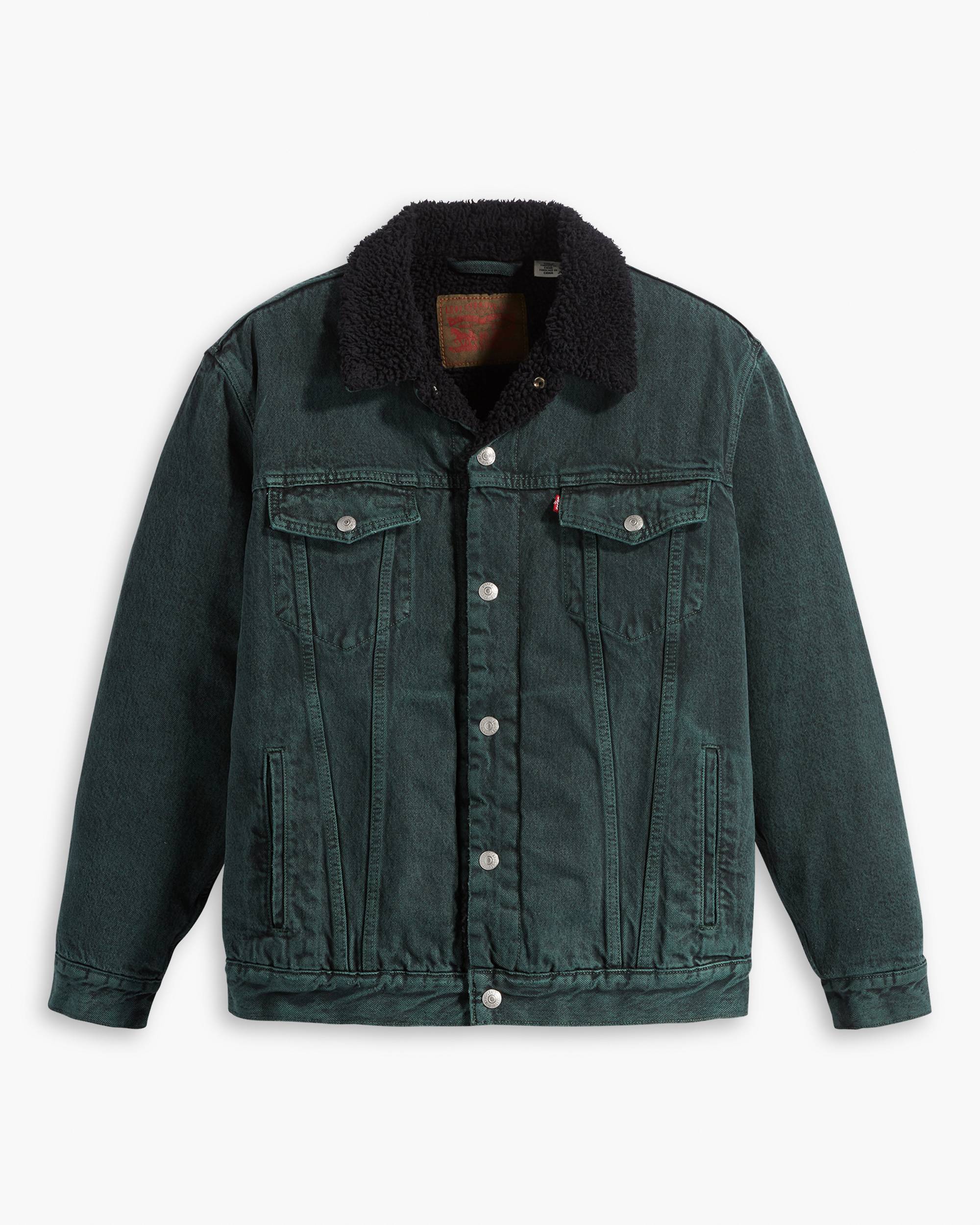 Relaxed Fit Sherpa Trucker Jacket - Green | Levi's® US Relaxed Fit Sherpa Trucker Jacket - Green | Levi's® US