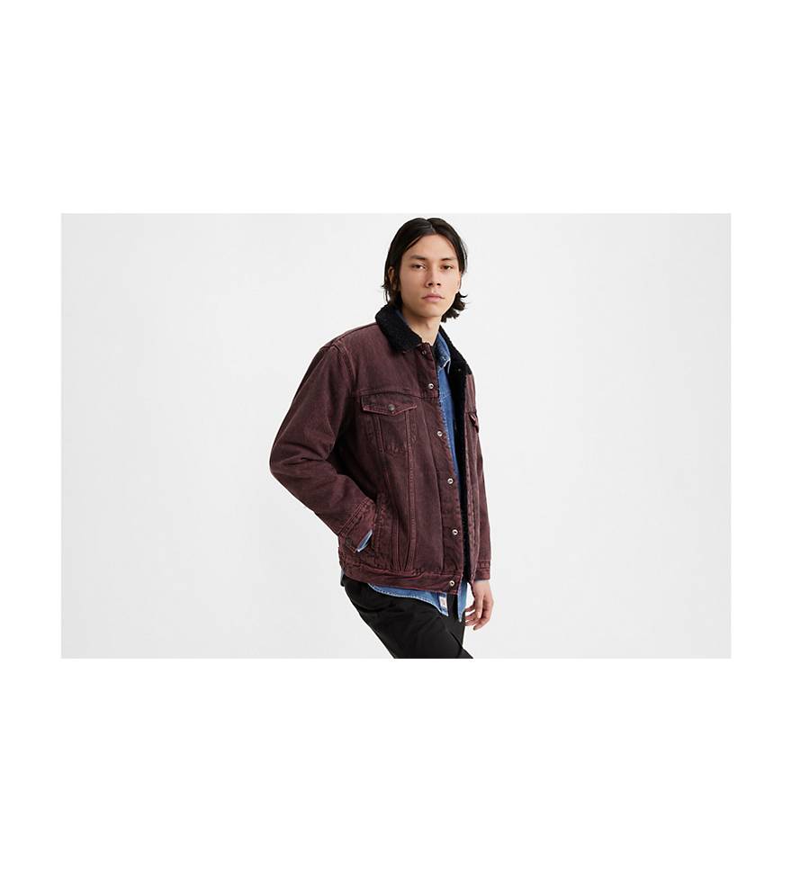 Relaxed Fit Sherpa Trucker Jacket - Red | Levi's® US