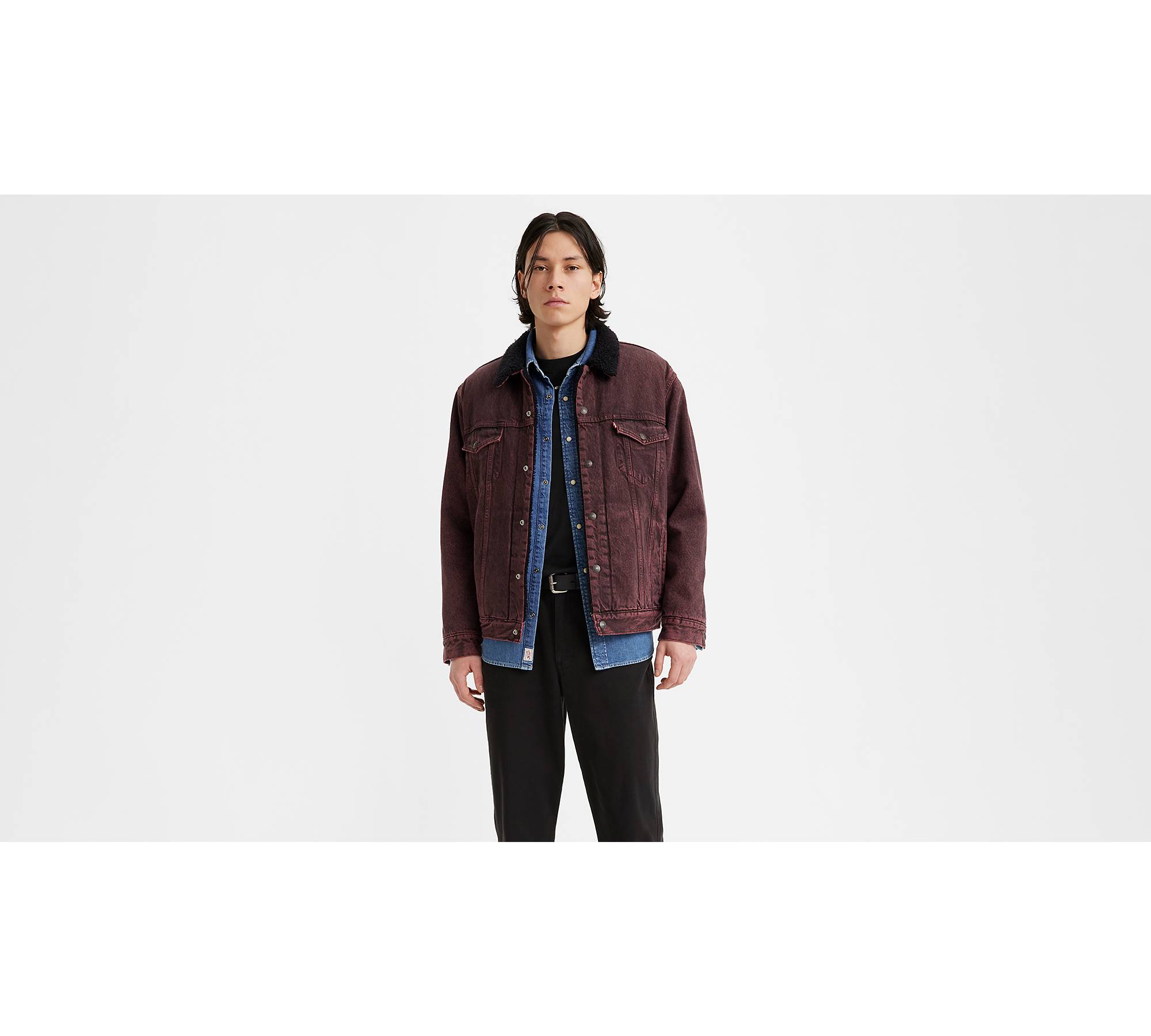 Relaxed Fit Sherpa Trucker Jacket - Red | Levi's® US