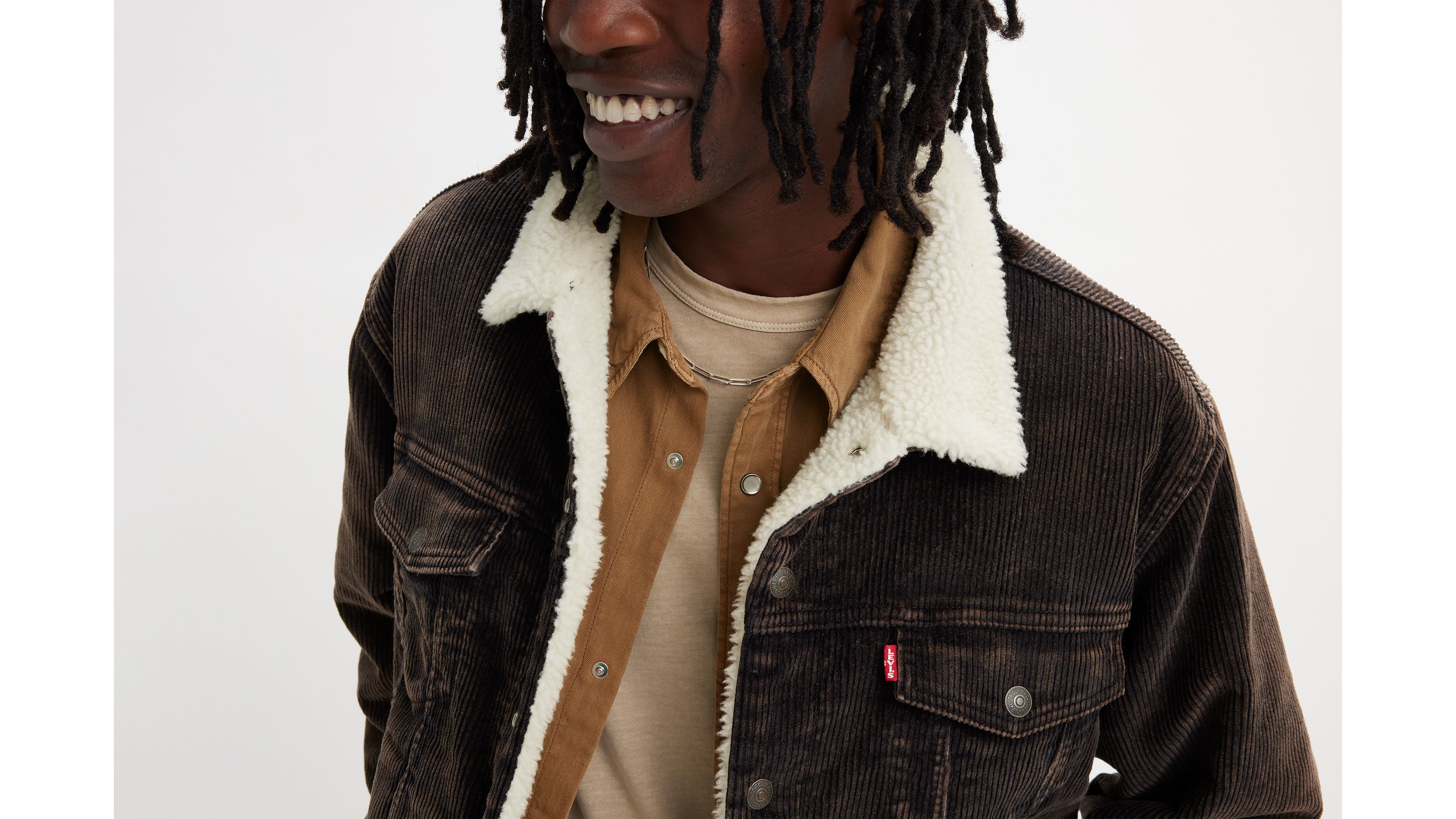 Relaxed Fit Corduroy Sherpa Trucker Jacket 4