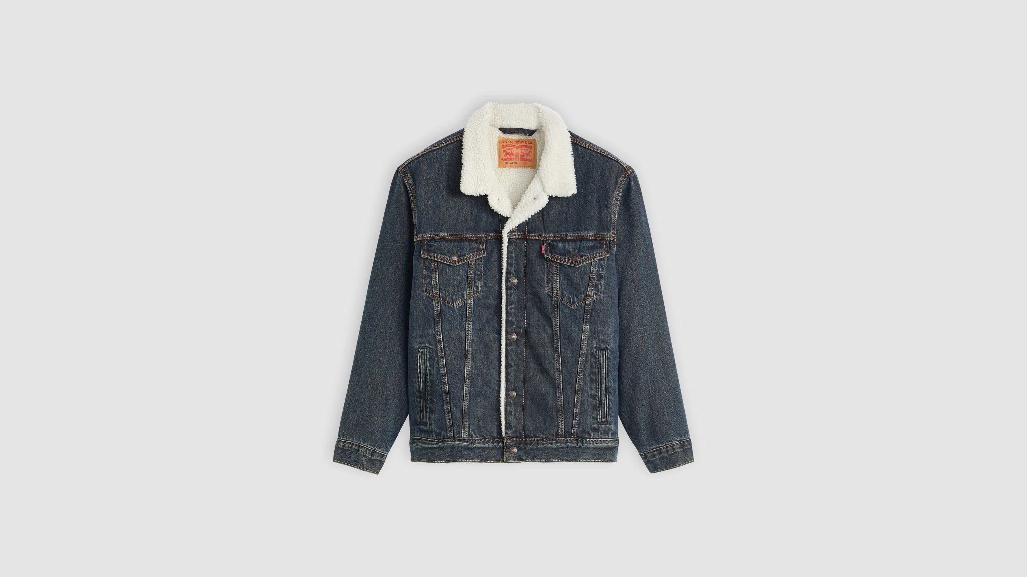 Levi's Relaxed Fit Sherpa Trucker Jacket In Black
