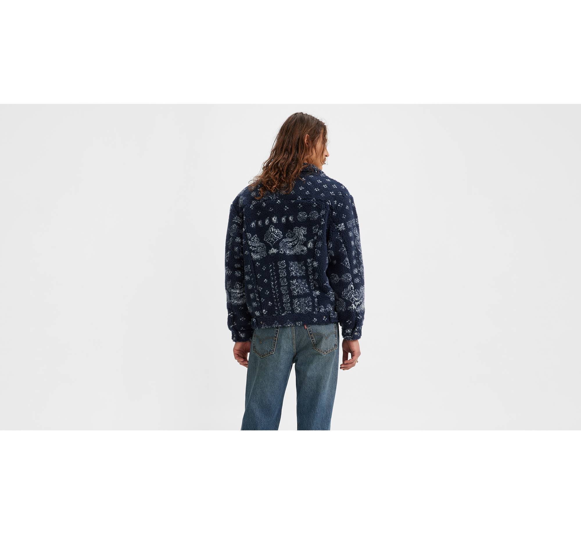 New Relaxed Fit Sherpa Trucker Jacket - Blue | Levi's® CZ