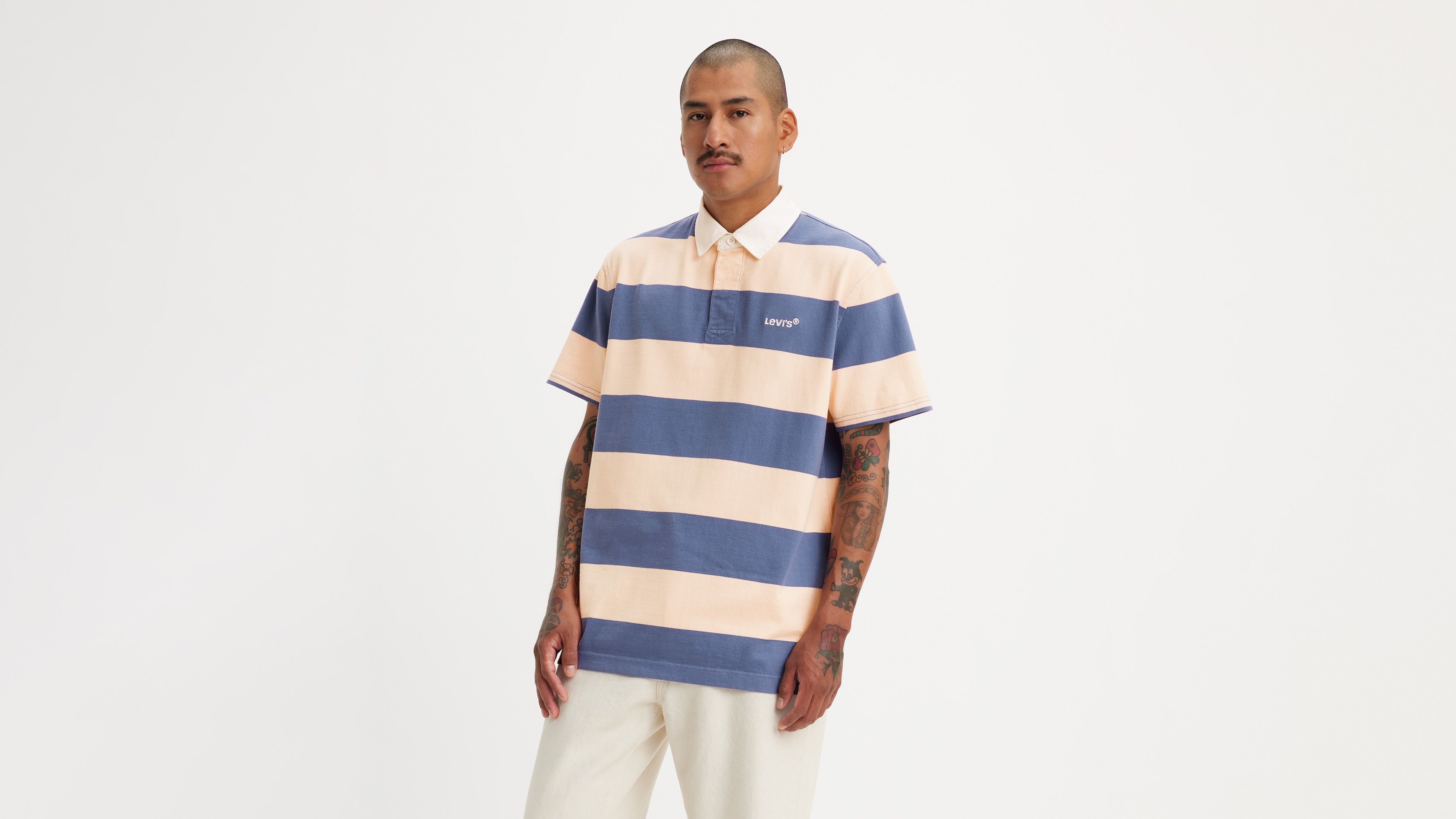 ウェア HUMAN MADE Multi Stripe Rugby Shirt HUMAN MADE RUGBY SHIRT