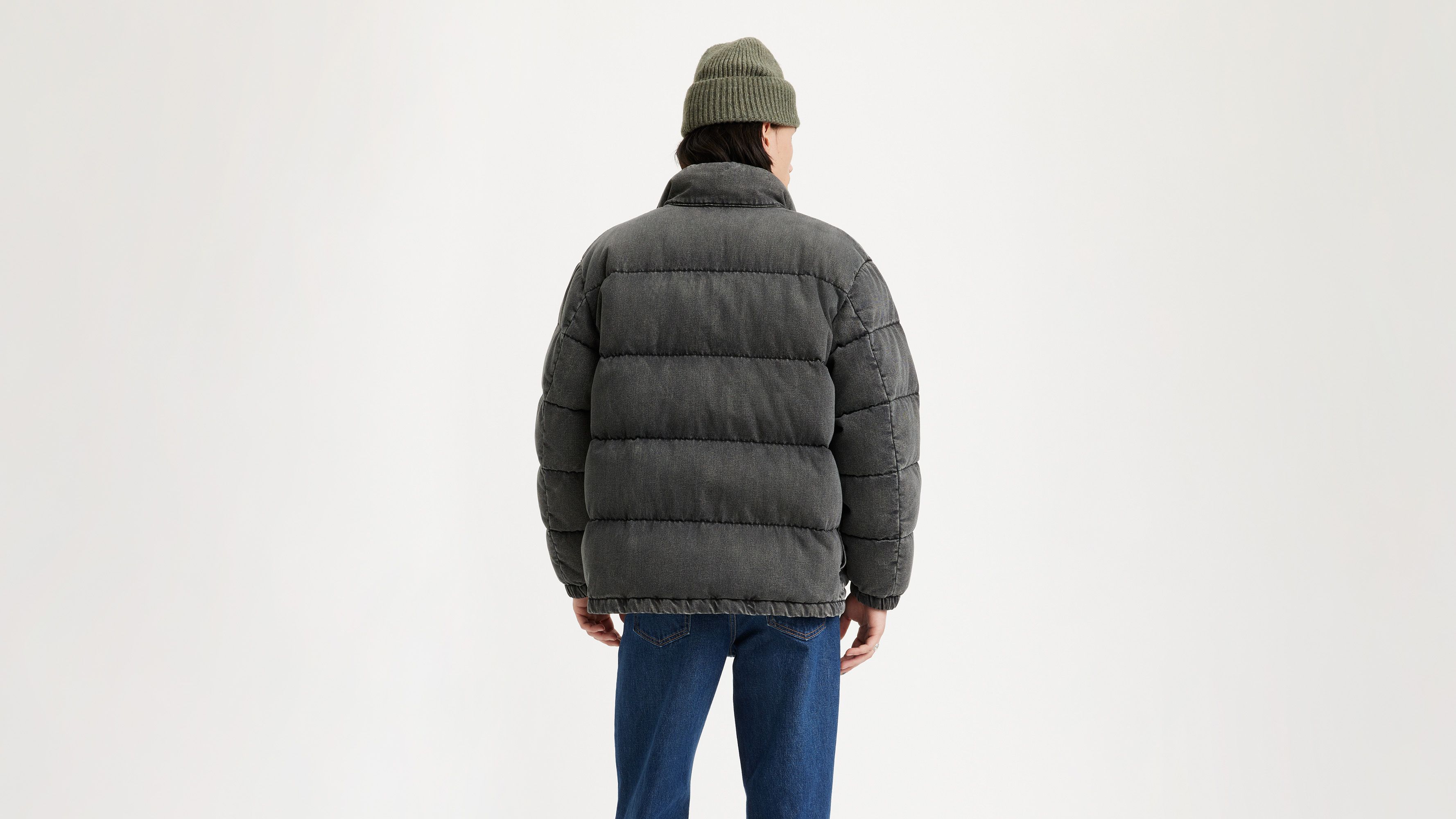 Western Super Puffer Jacket - Dark Wash