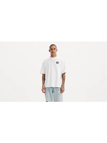리바이스 Levi Half Sleeve T-shirt,Brin Palm Scenic White - White