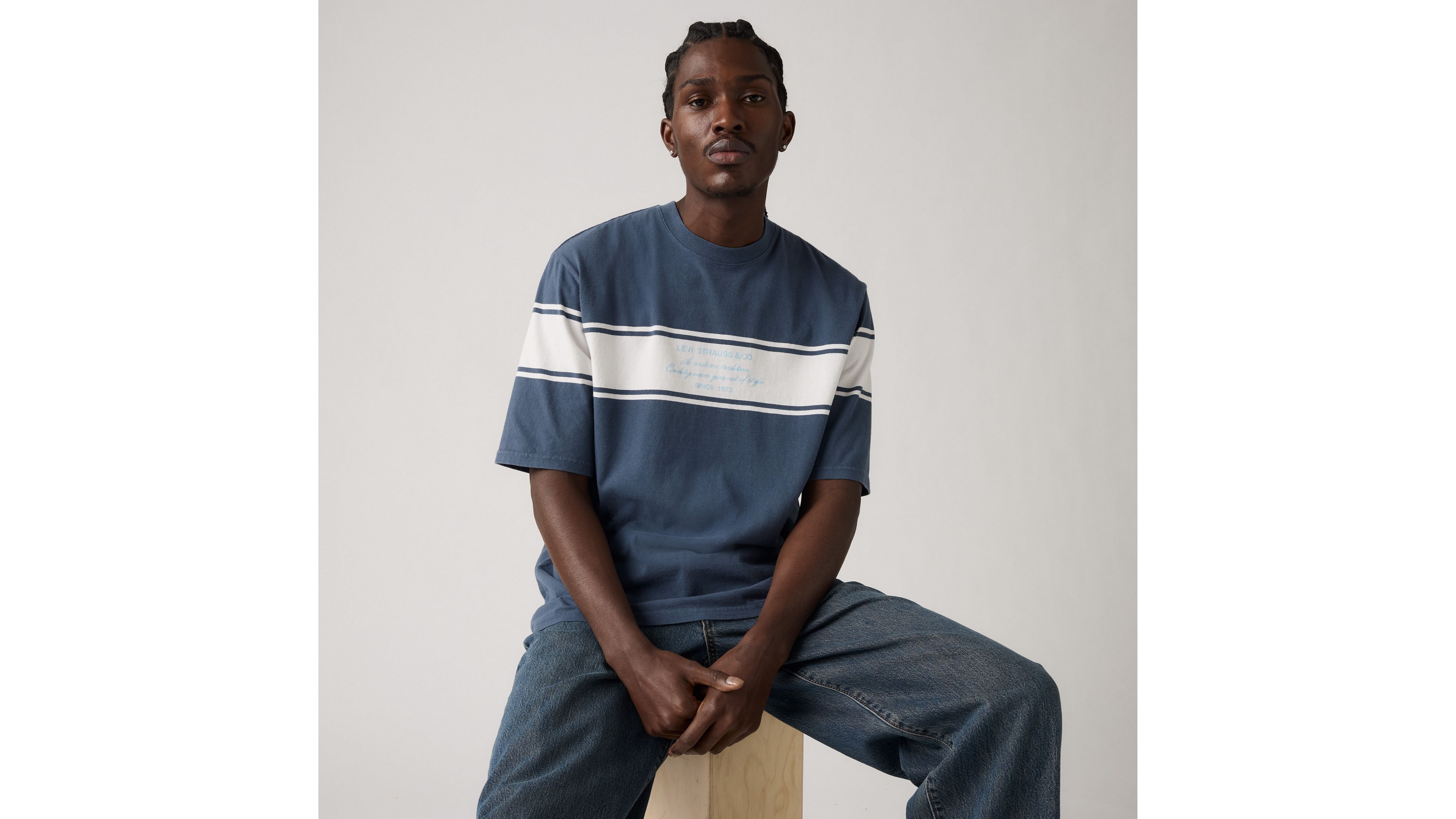 Tシャツ・カットソー Bill 12 Arm Short Sleeve T Shirt (3color) Half-sleeve T-shirt - Blue | Levi's® US