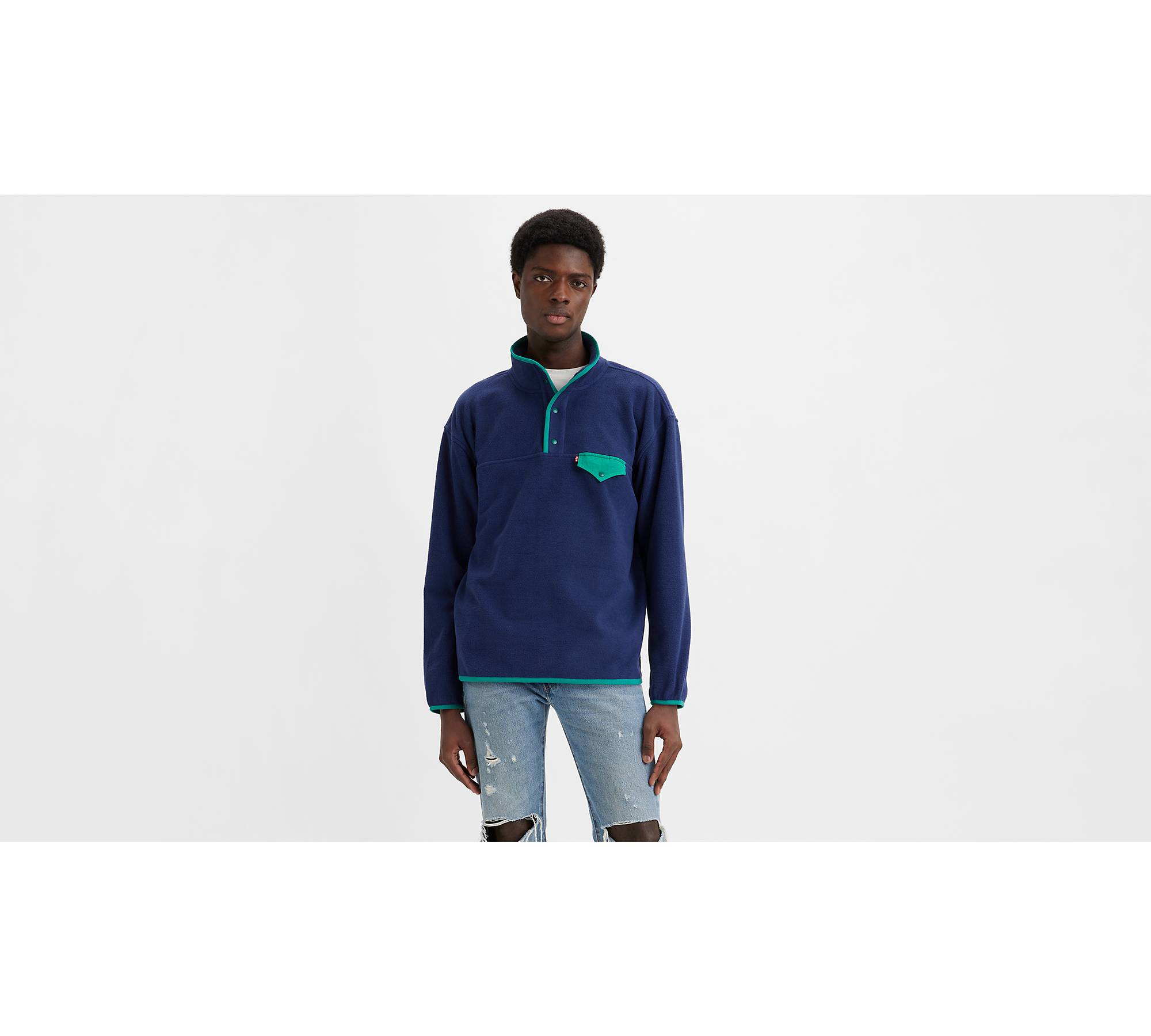 Barstow Fleece Snap Up Sweatshirt - Blue | Levi's® US
