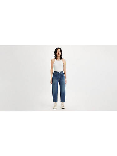 리바이스 Levi Made In Japan Barrel Womens Jeans,Mij Sengai Medium Worn In - Medium Wash