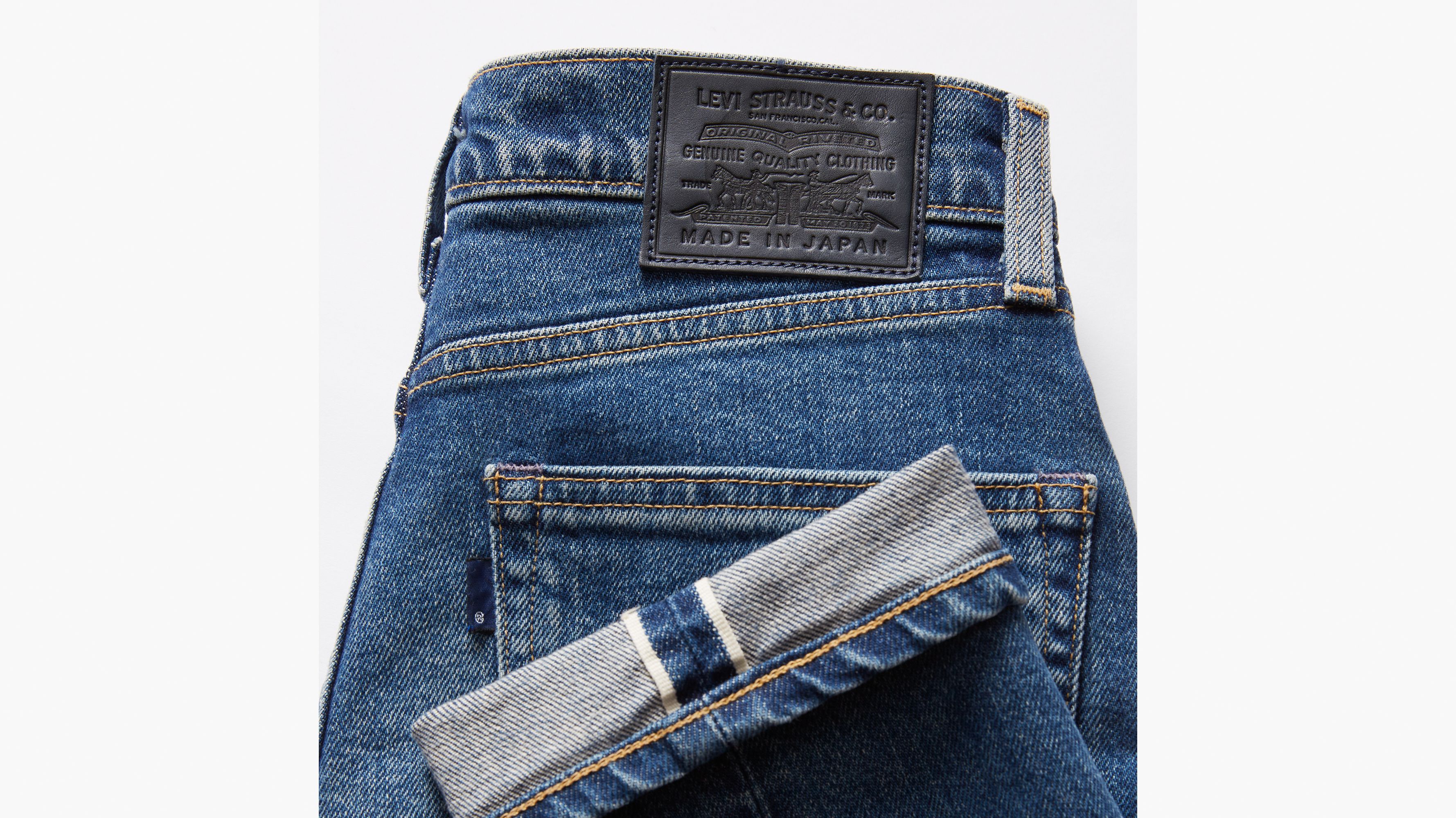 Jeans Slim De Tiro Alto Levi's® Made In Japan - Azul