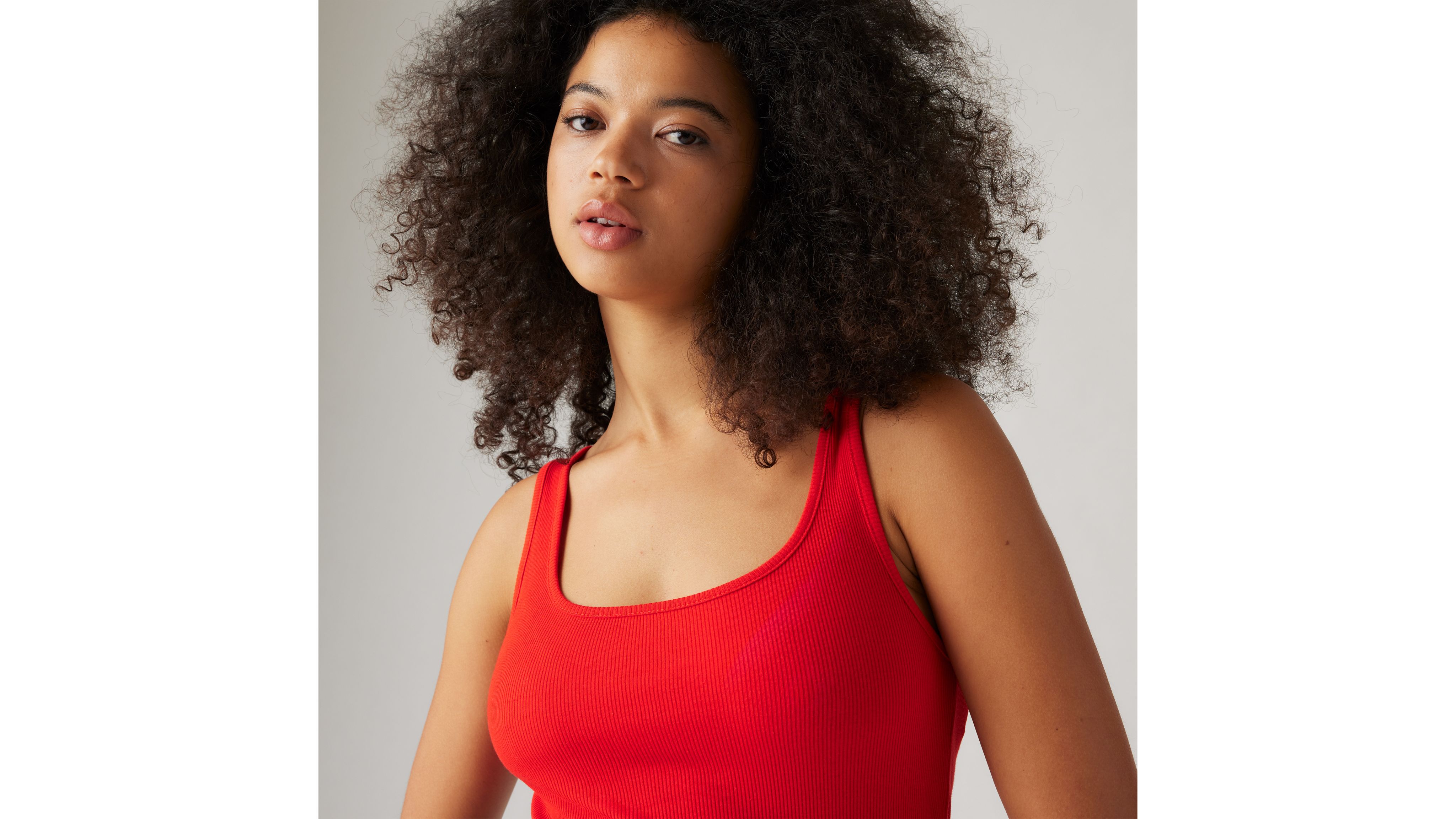 Levi's Essential Rib Tank Top In Flame Scarlet