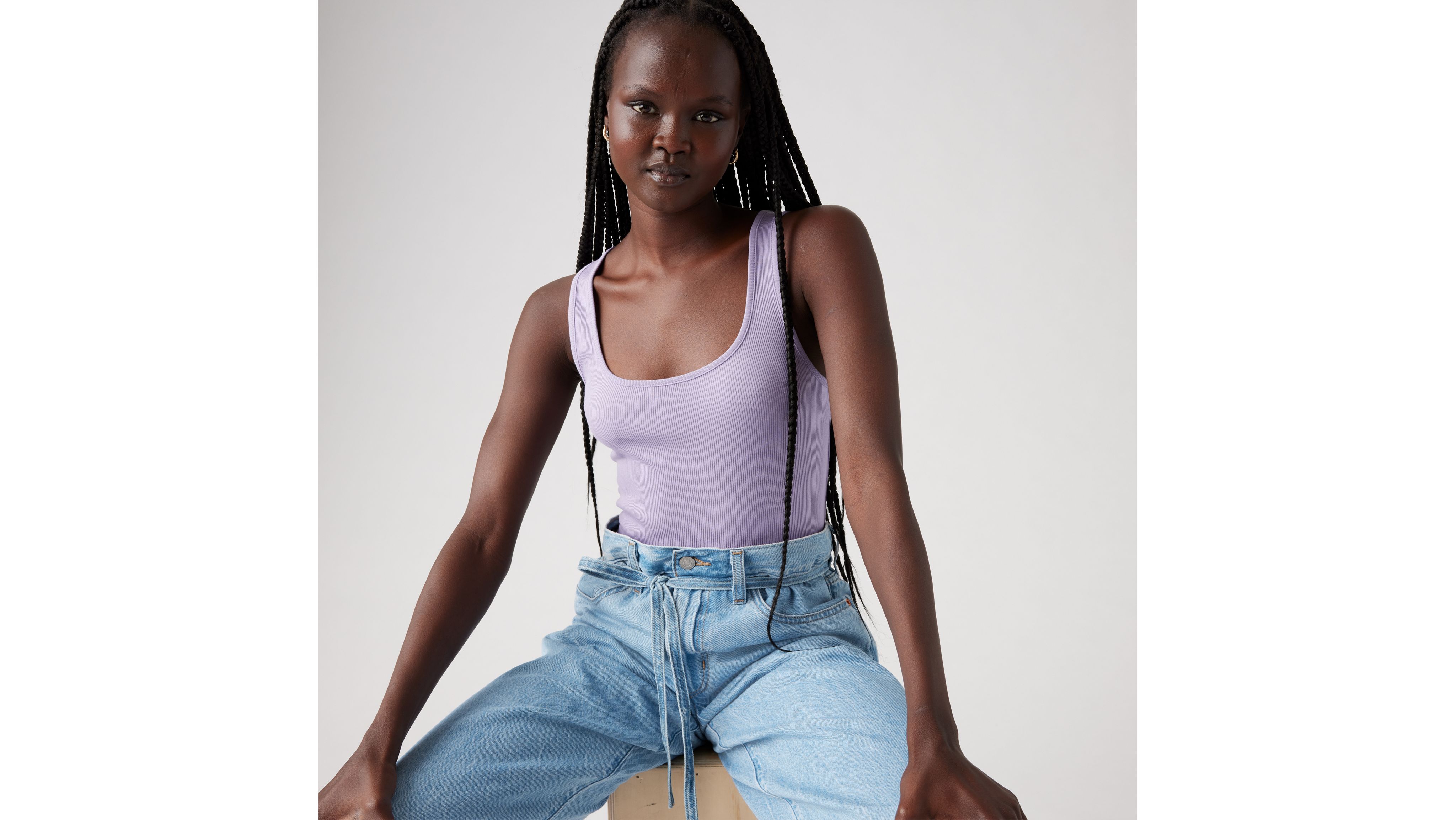 Levi's Essential Rib Tank Top In Blue