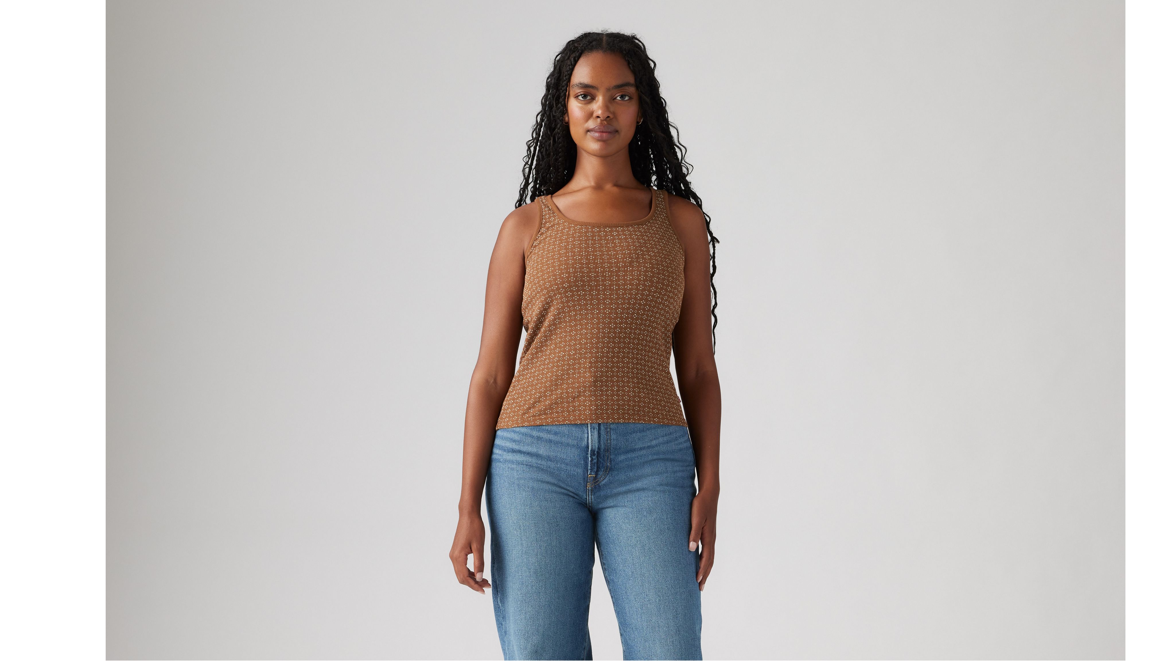 Levi's Essential Rib Tank Top In Sorrel Horse