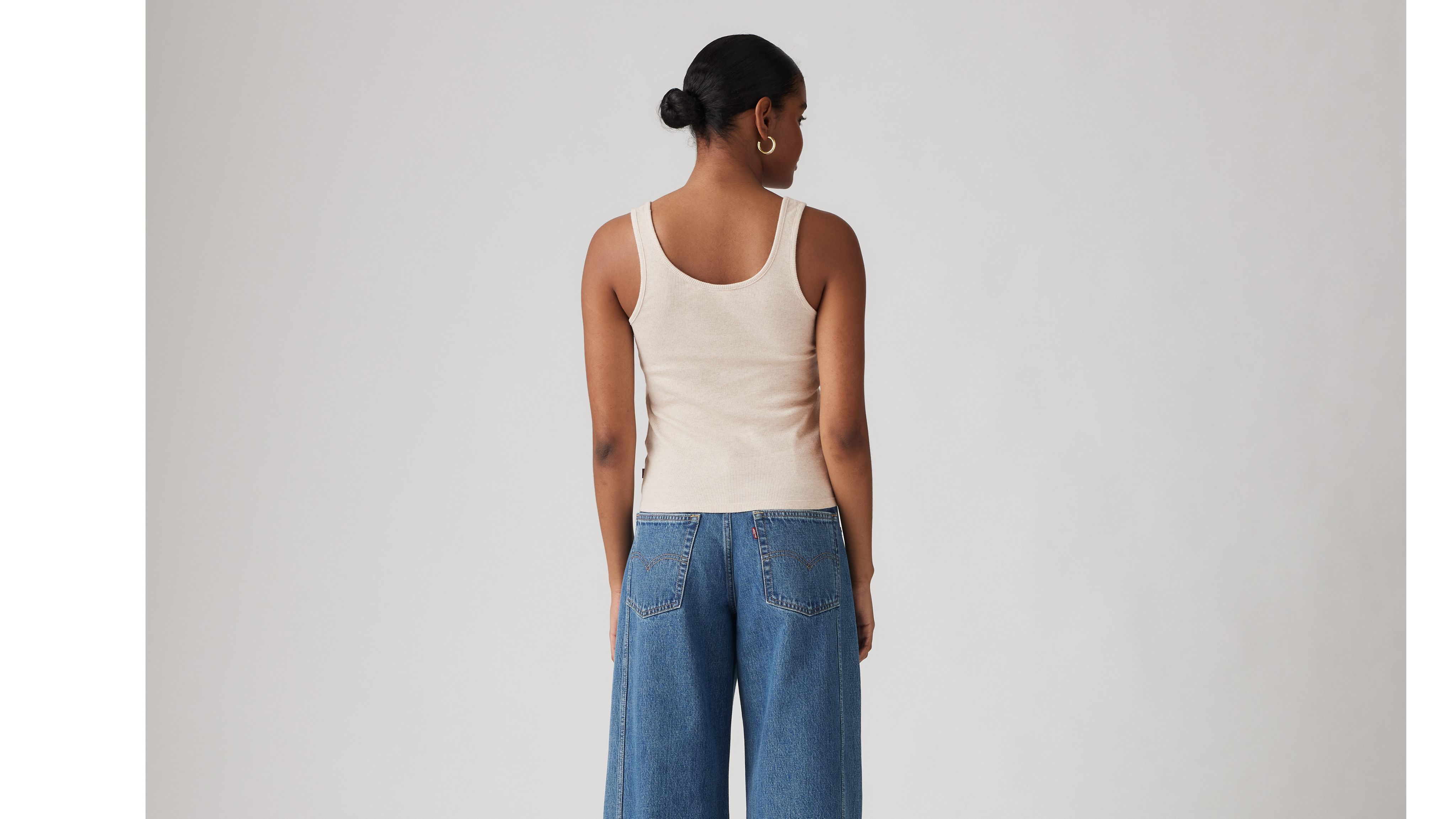 Levi's Essential Rib Tank Top In Oatmeal Heather