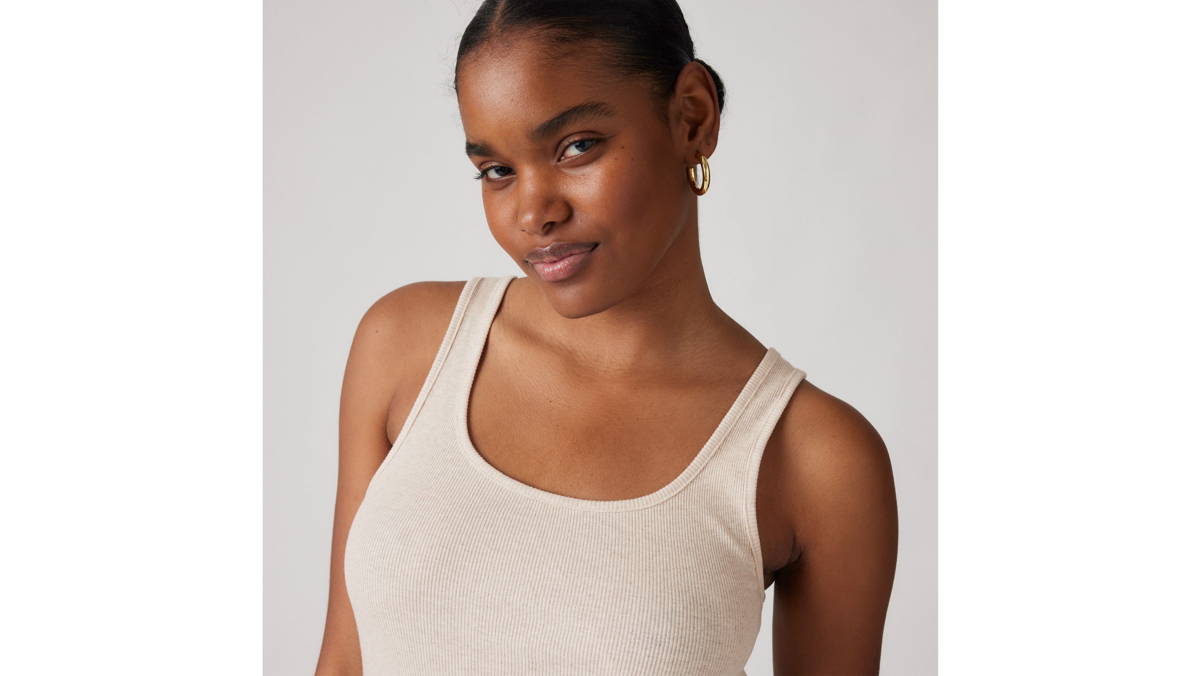 Levi's Essential Rib Tank Top In Oatmeal Heather