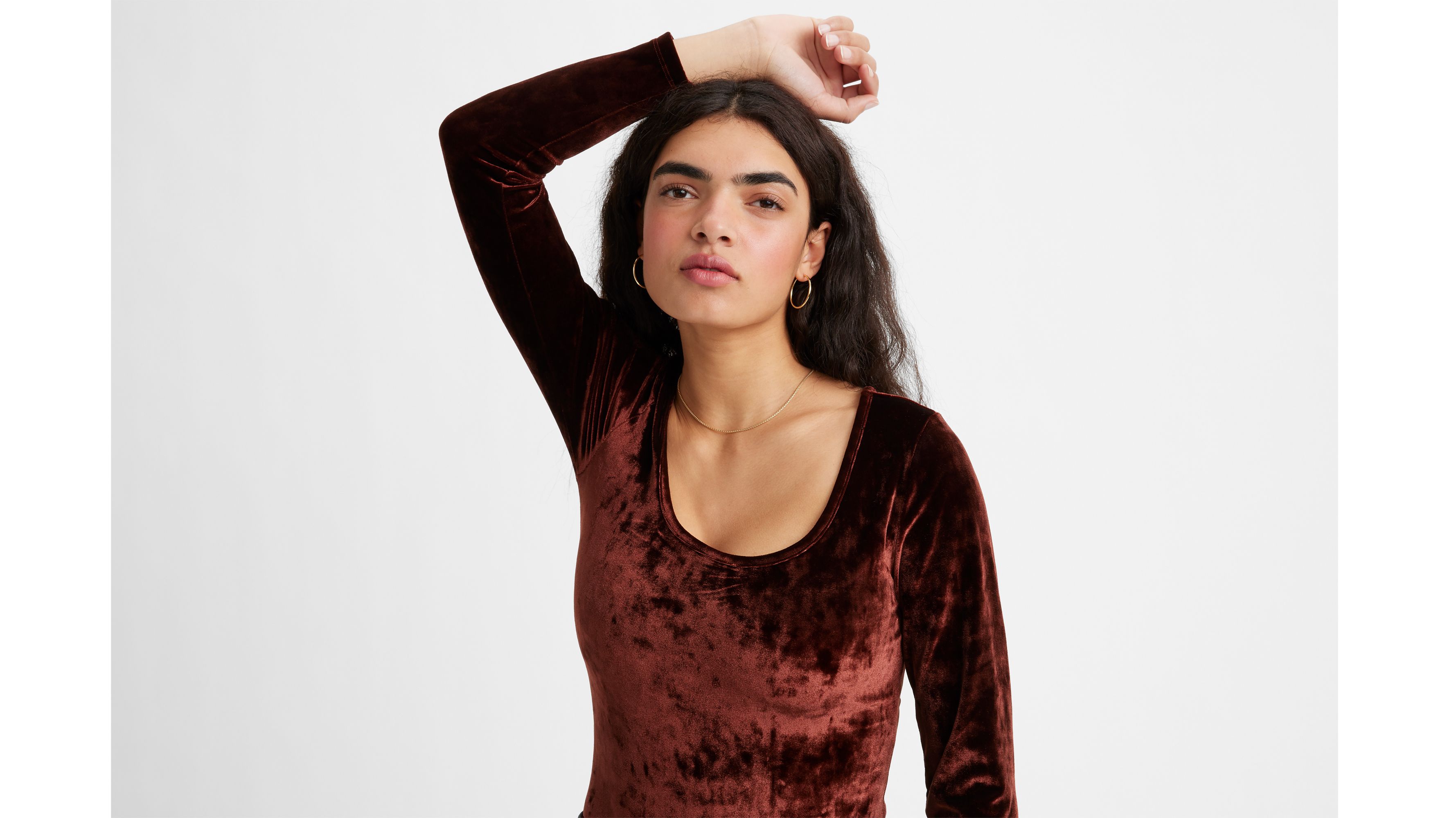 Bodega Long Sleeve Velvet Open Neck Shirt 4