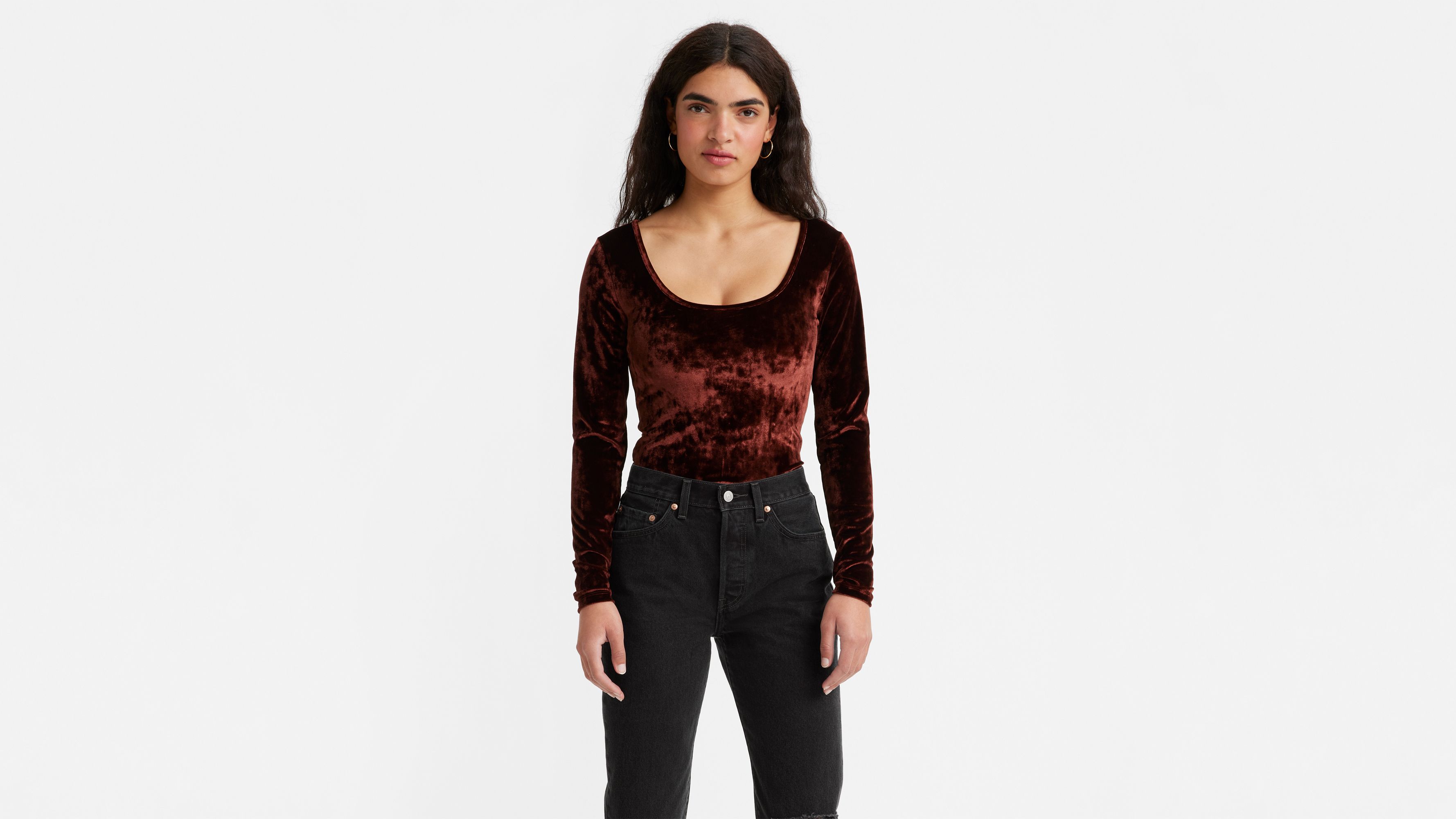 Bodega Long Sleeve Velvet Open Neck Shirt 2