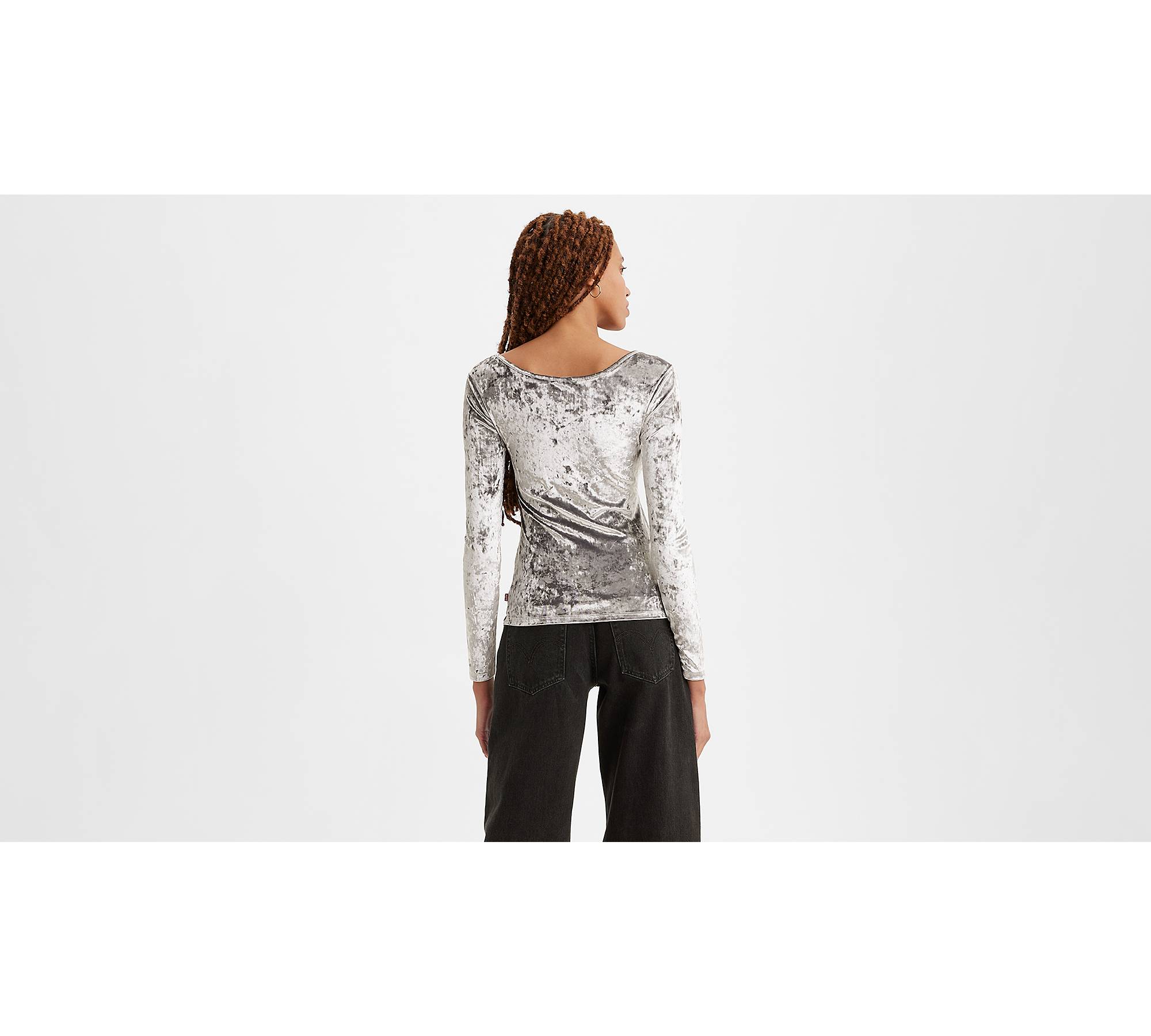 Louis Vuitton // Grey Embellished Short Sleeve Backless Top – VSP