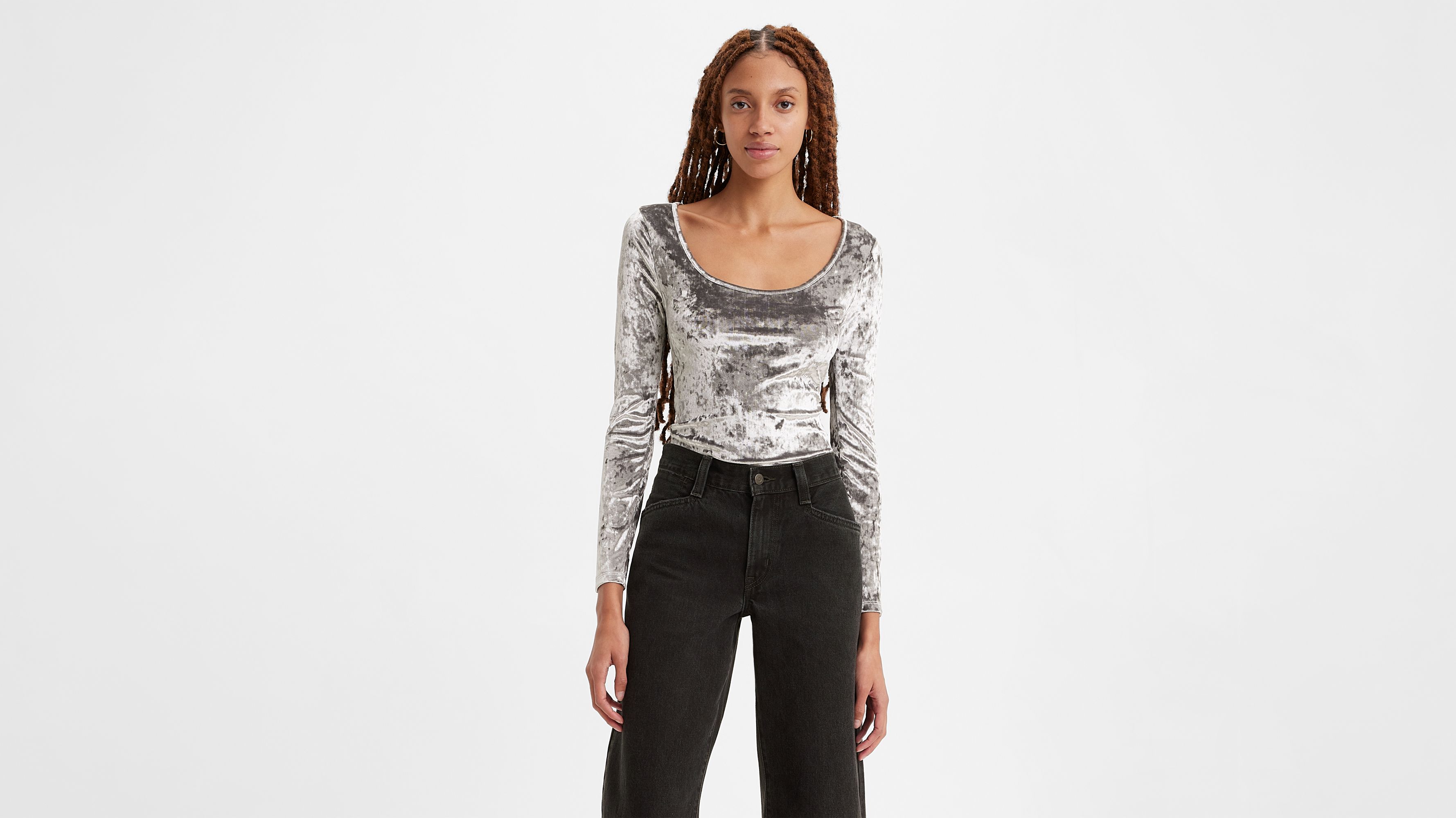 Bodega Long Sleeve Velvet Open Neck Shirt 2