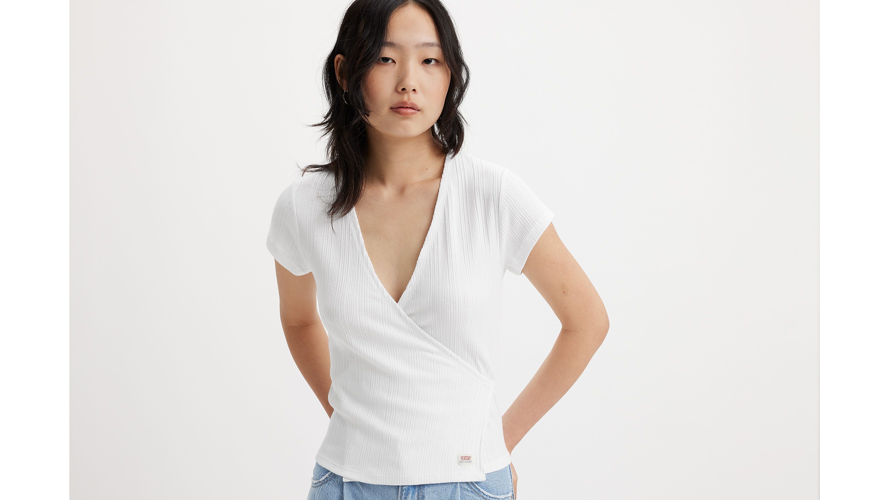 Dry Goods Pointelle Wrap Top 3