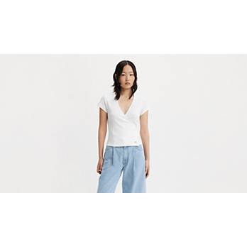 Dry Goods Pointelle Wrap Top 4