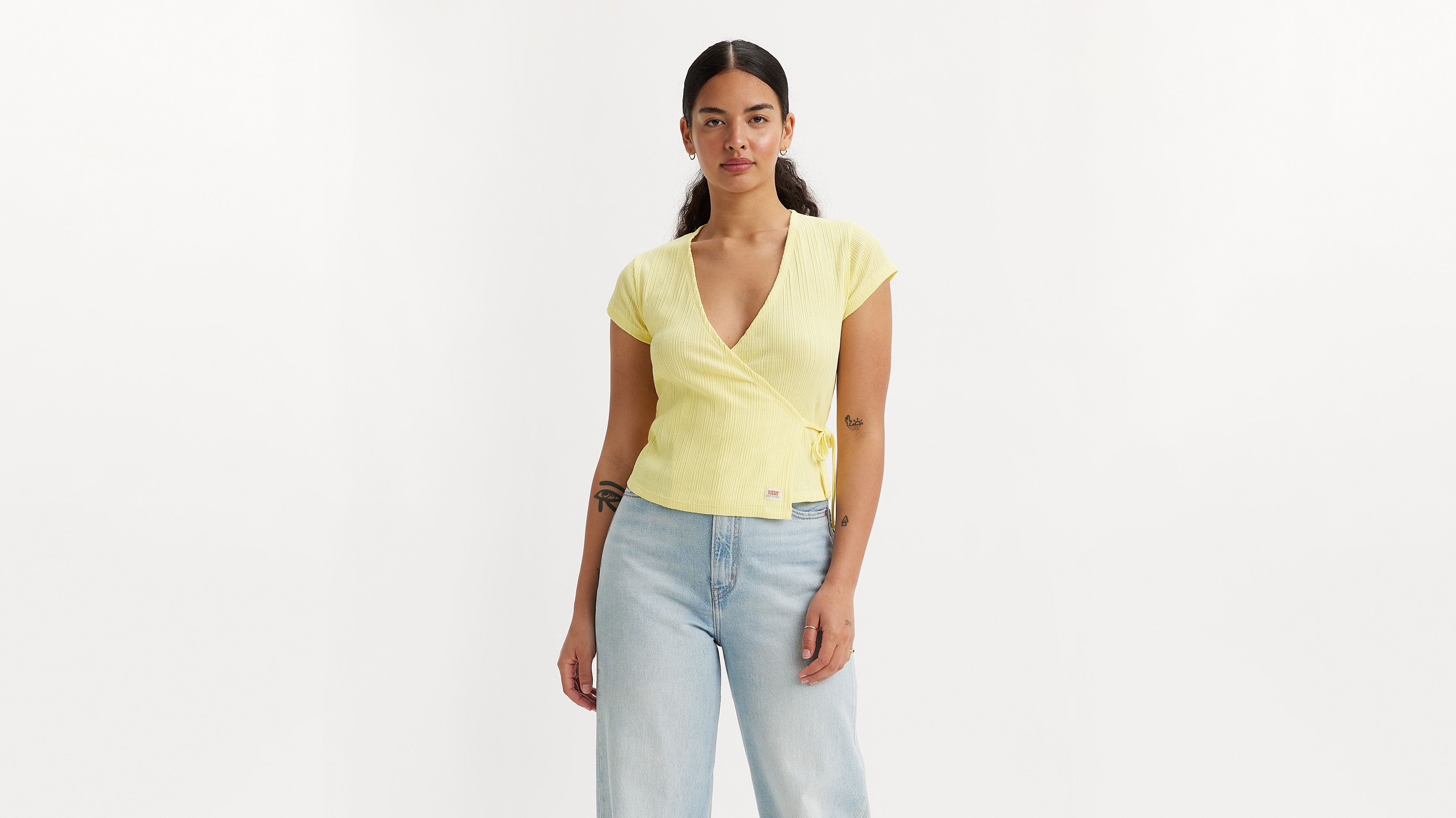 Dry Goods Pointelle Wrap Top 4