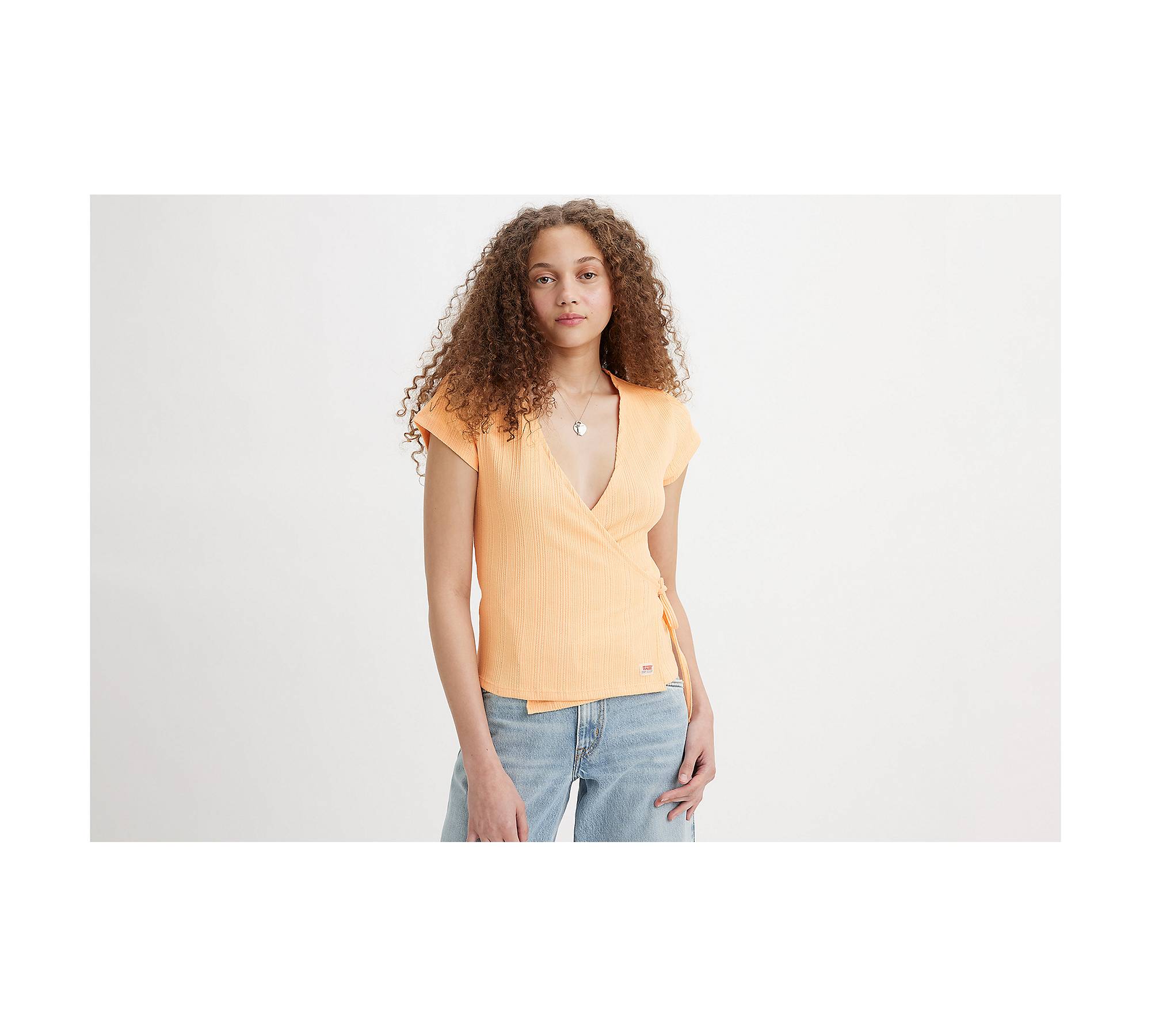 Dry Goods Pointelle Wrap Top 1