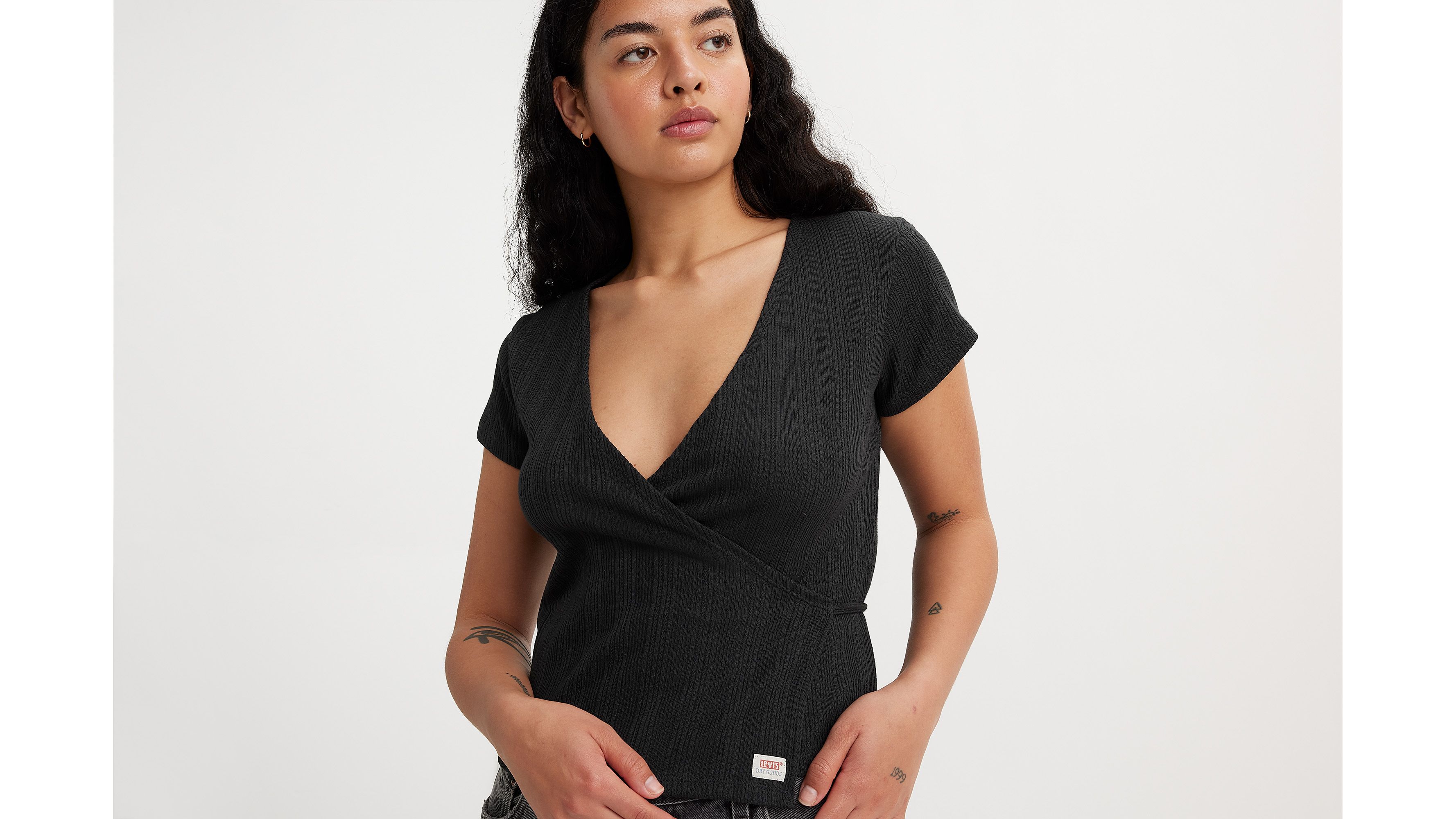 Dry Goods Pointelle wikkel-T-shirt 3