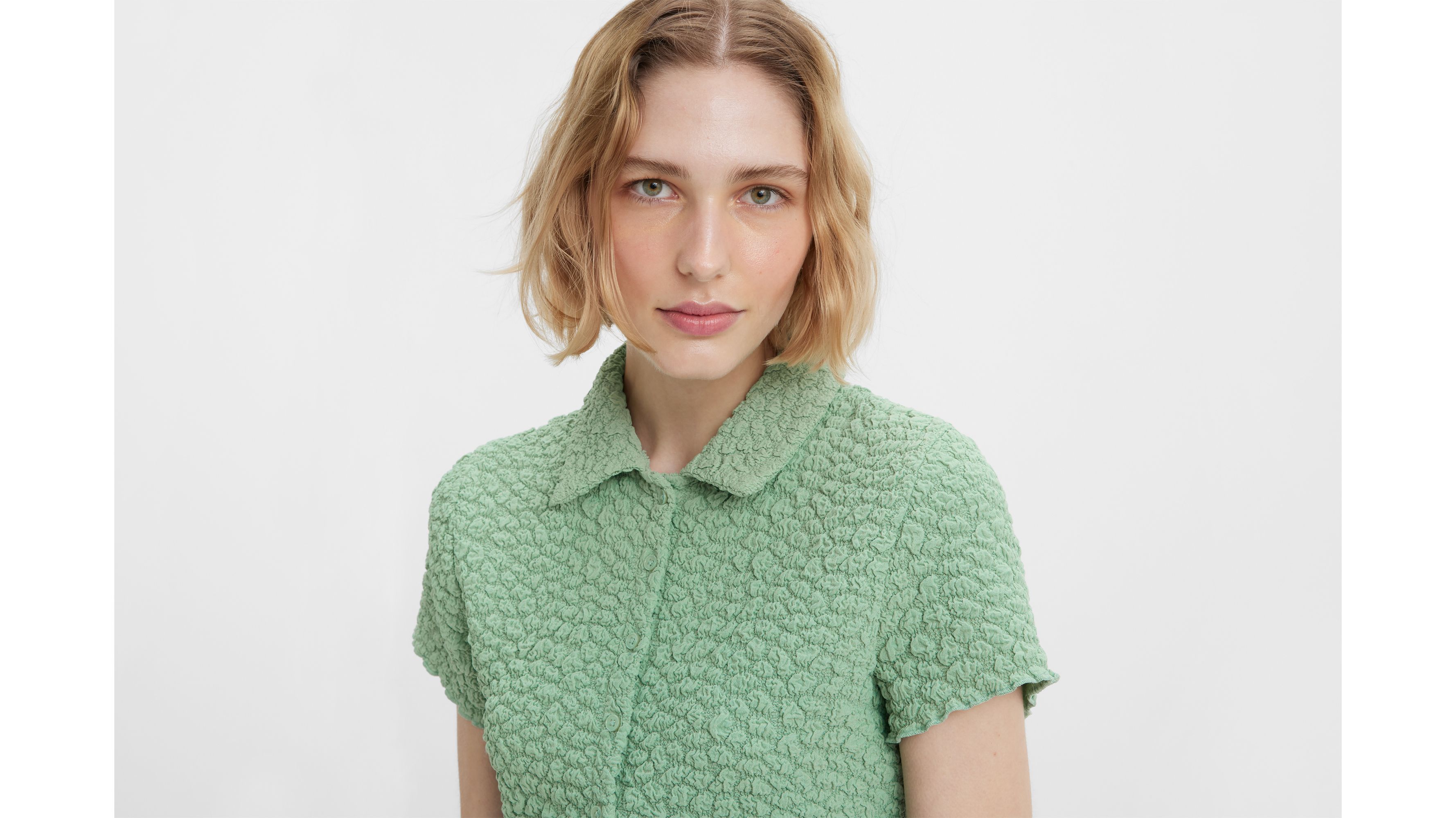 Cloud Button Up Top 3