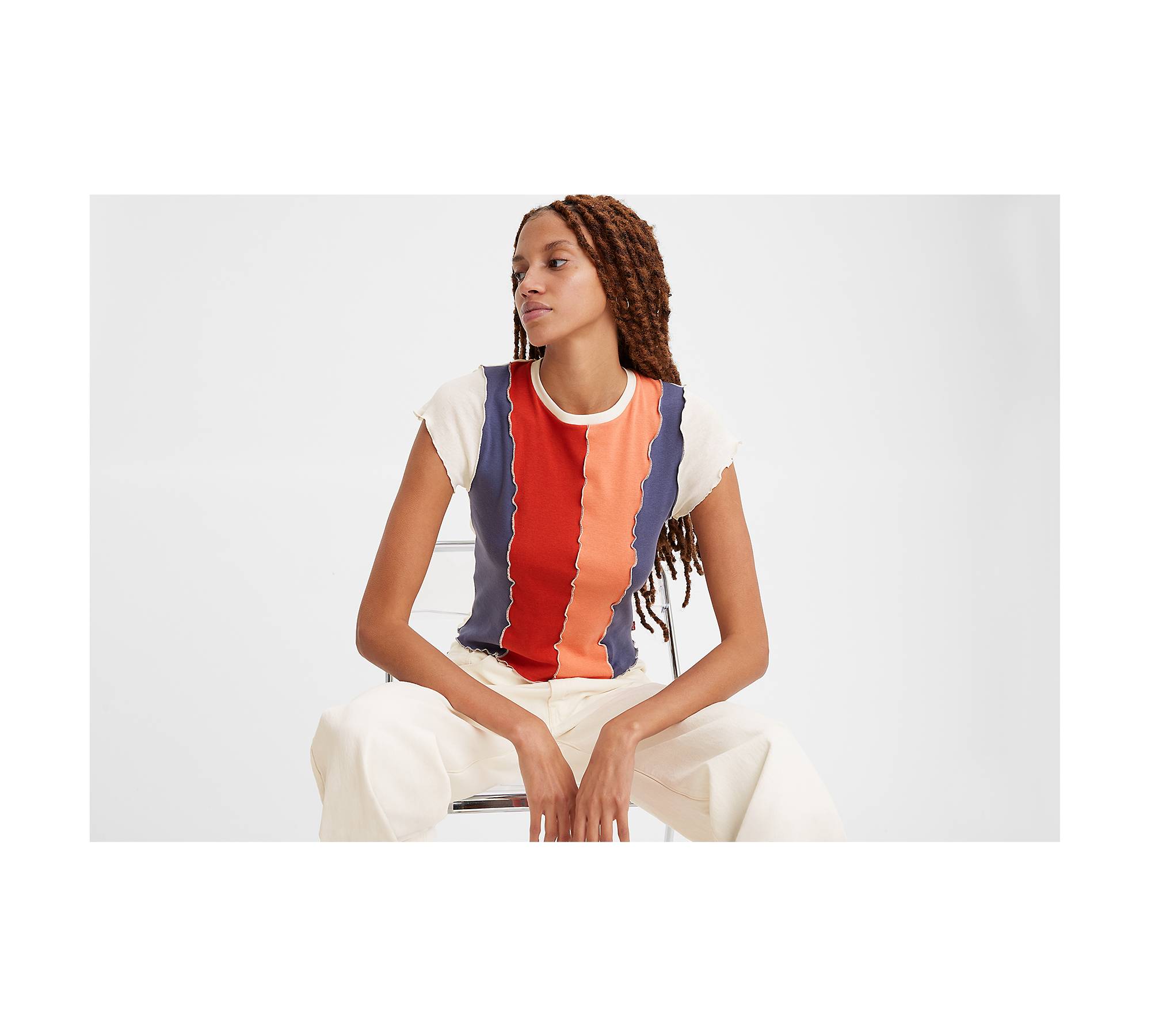 Inside Out Seamed T-shirt - Multi-color