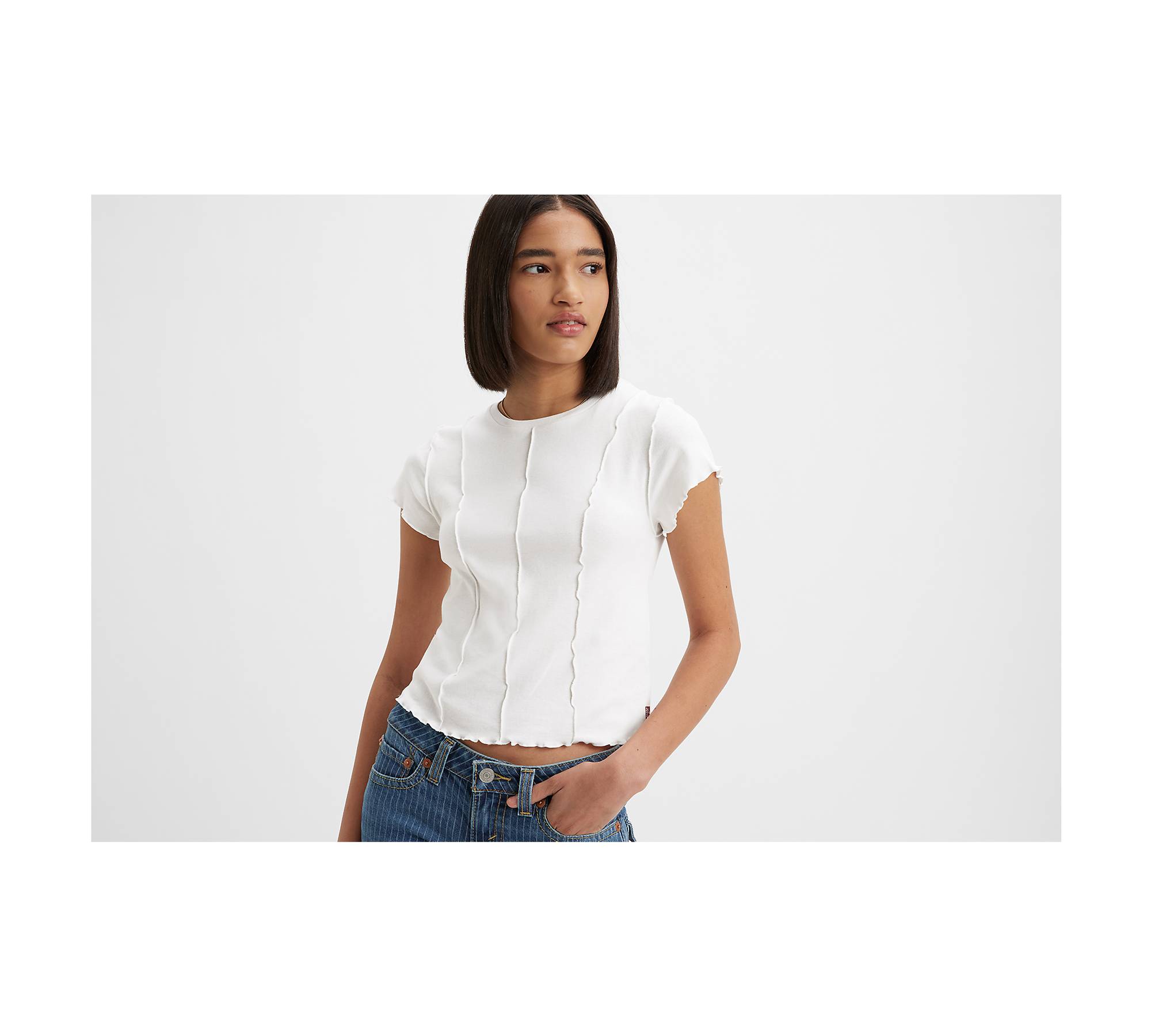Levi's Inside Out Seamed T-Shirt - Women's - White L