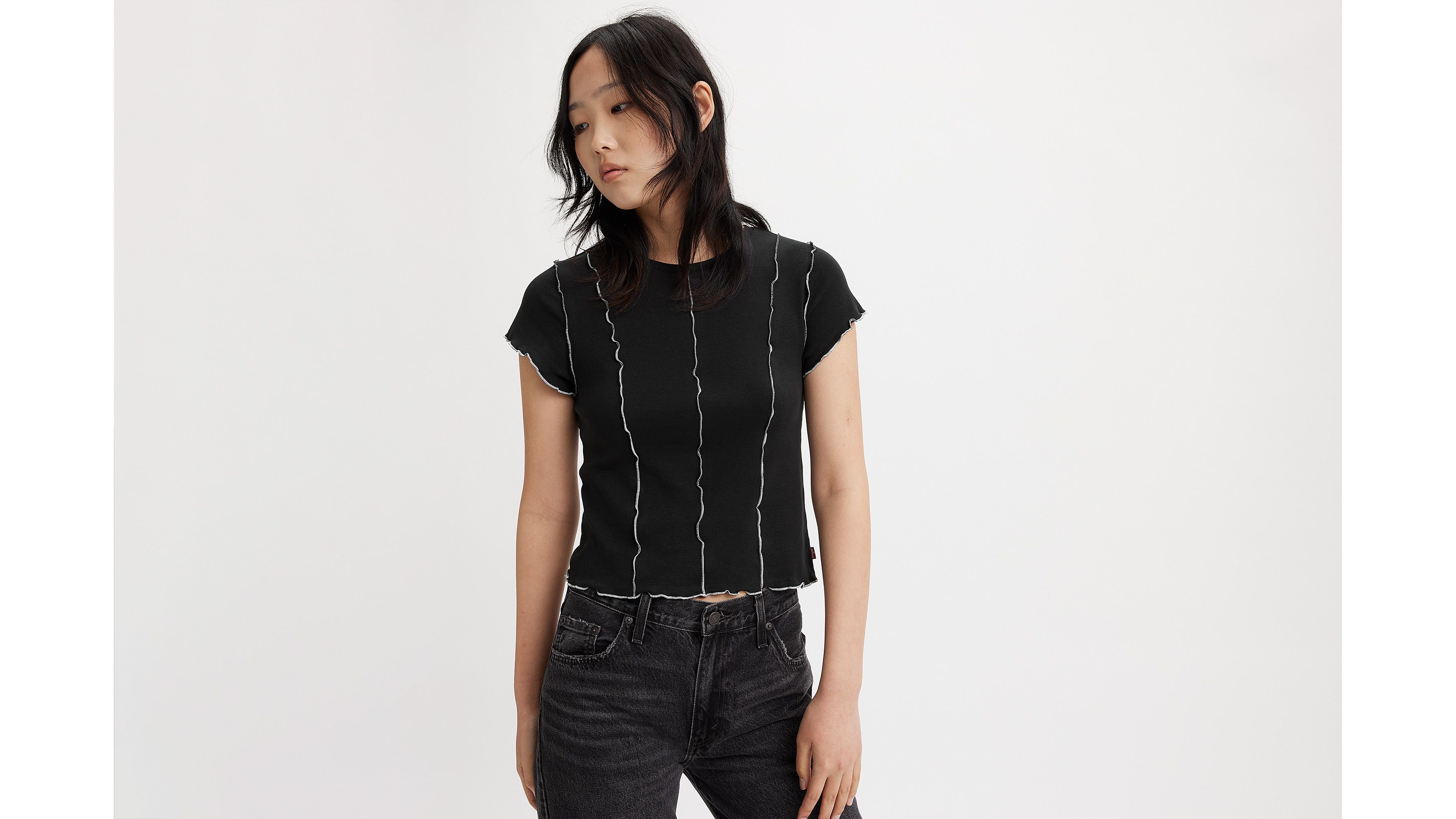 Inside Out Seamed T-Shirt 1