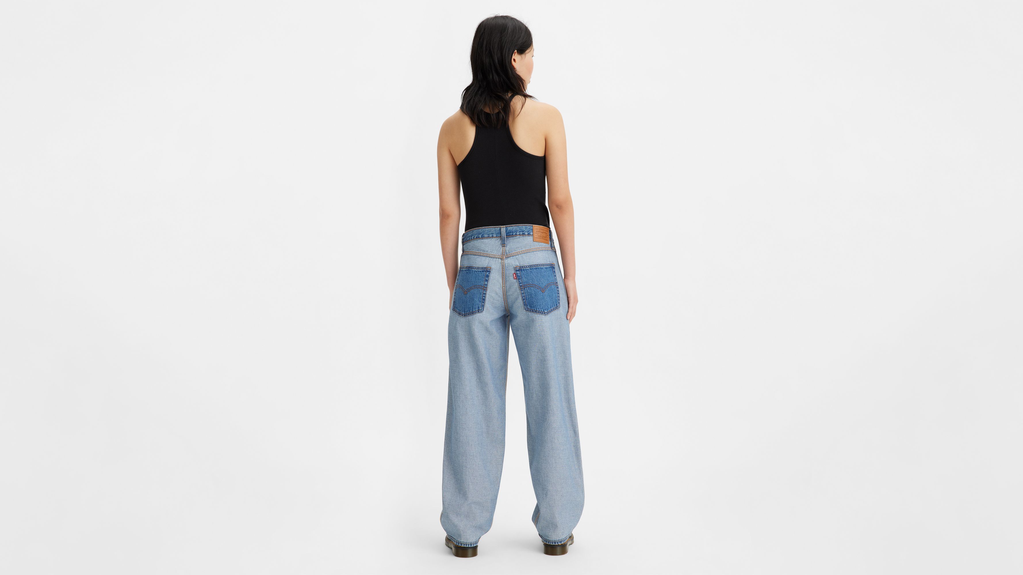Reversible Baggy Dad Women's Jeans - Medium Wash