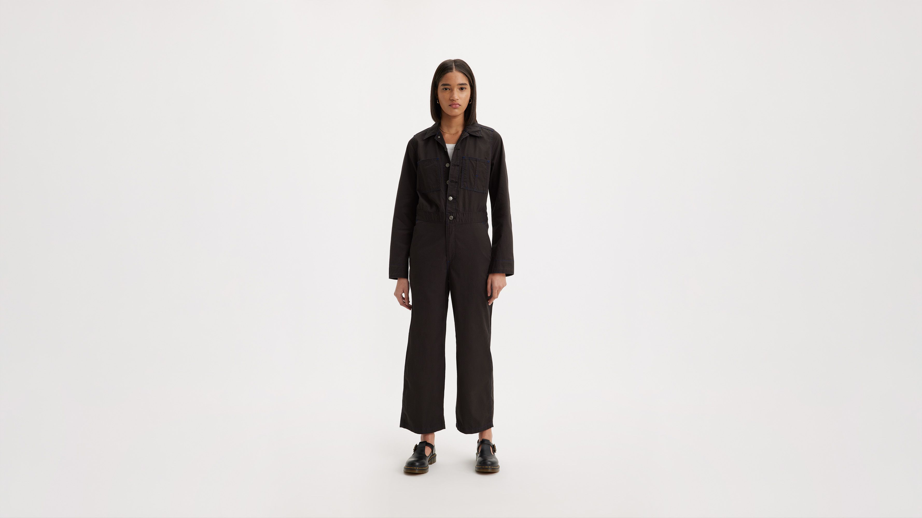 サロペット・オーバーオール・オールインワン louren back tie over jumpsuit / black Steven Alan＞ブークレー サロペット