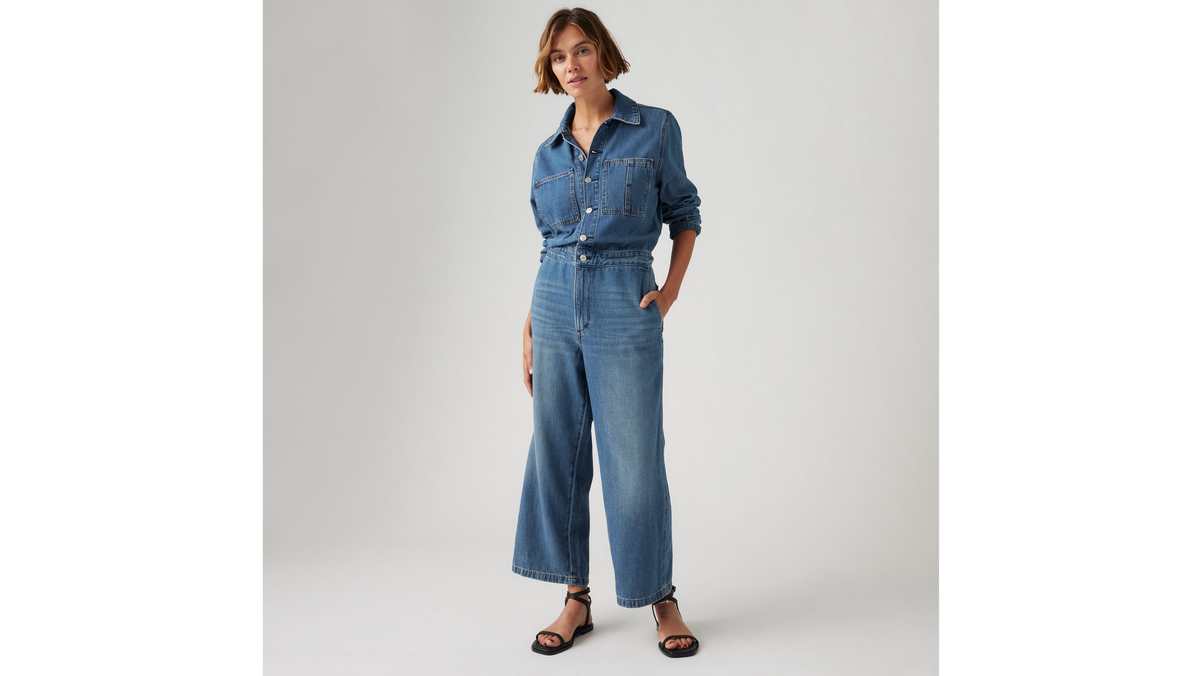 LEVI'S ICONIC LINEN+ DENIM JUMPSUIT 