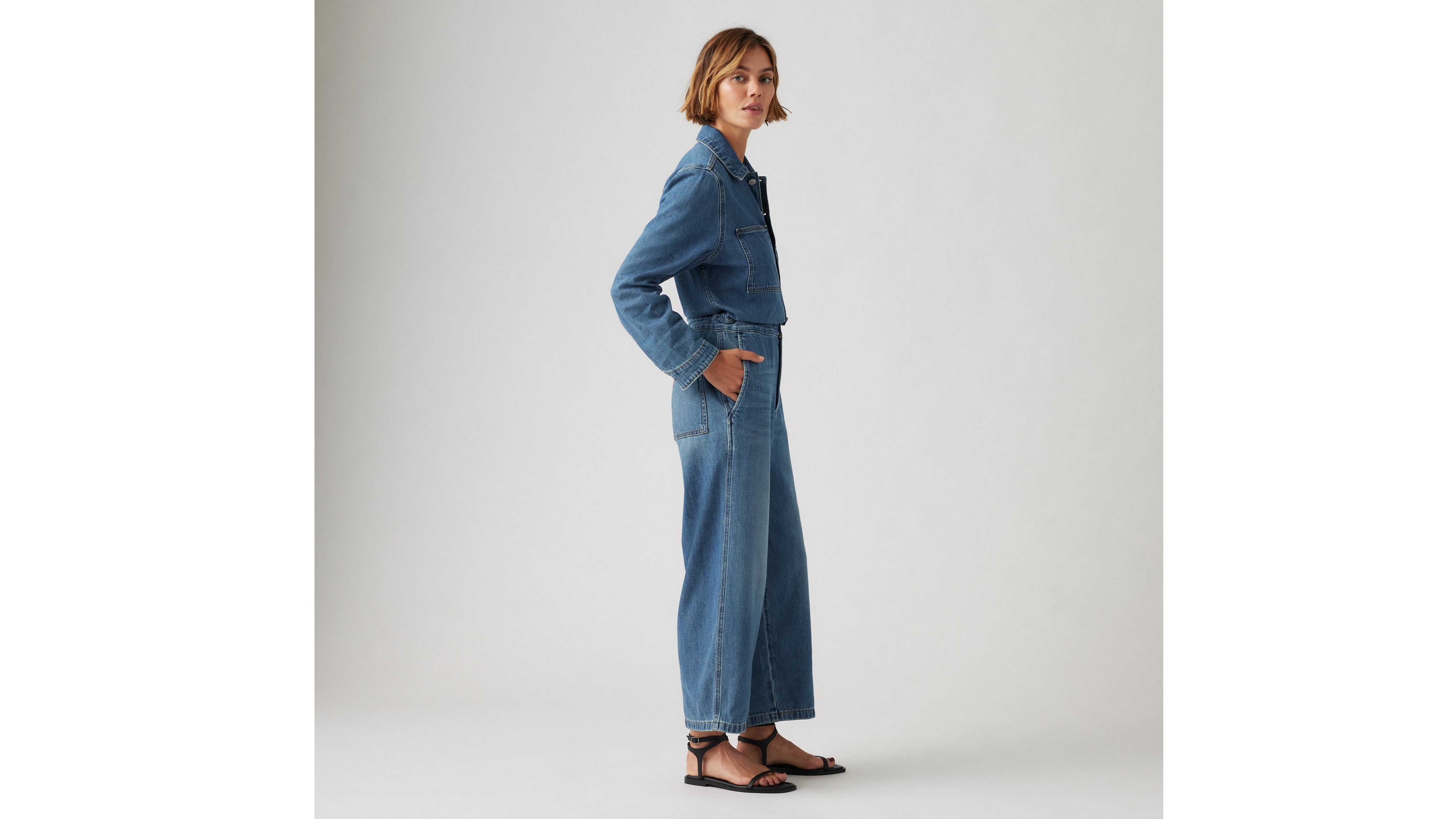 Shop Levi's Iconic Linen+ Denim Jumpsuit In Stop Flaxing Jumpsui