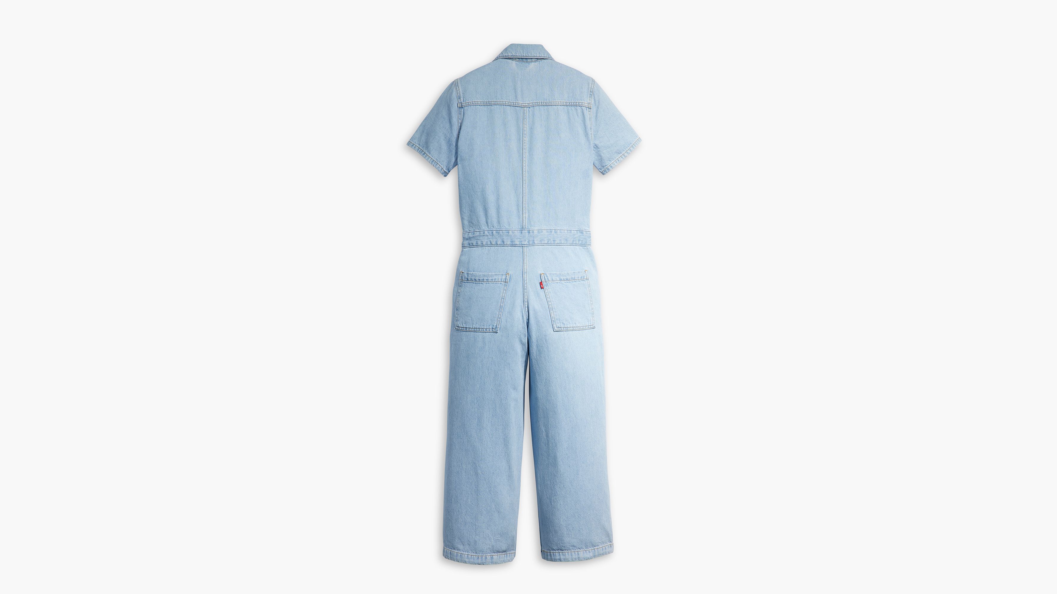 LIGHT BLUE SHORT SLEEVE DENIM ROMPER *BACK IN STOCK* – L'ABEYE