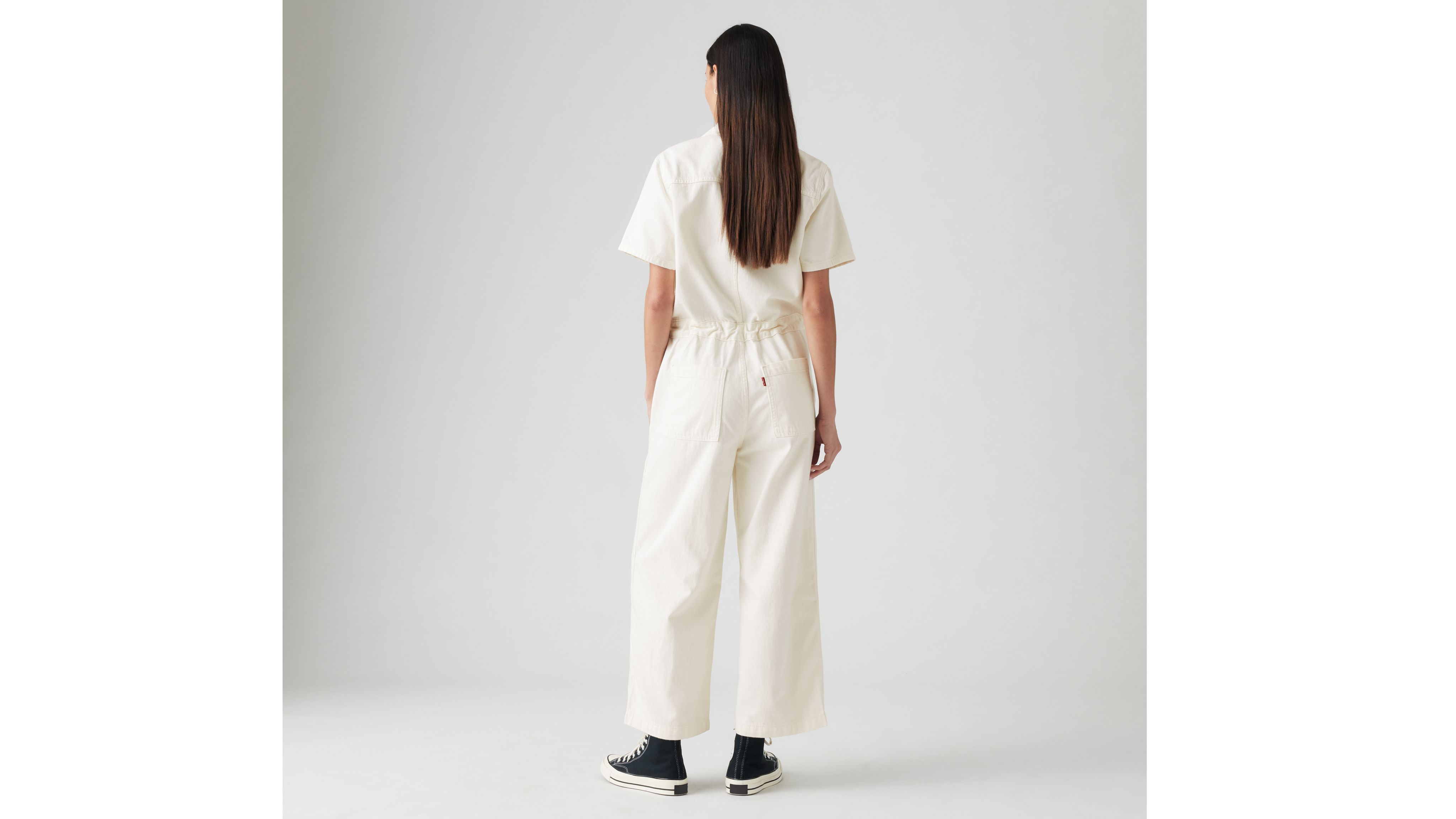 AMBUSH® JUMPSUIT WHITE Ambush Convertible Embroidered Cotton-canvas Jumpsuit In White