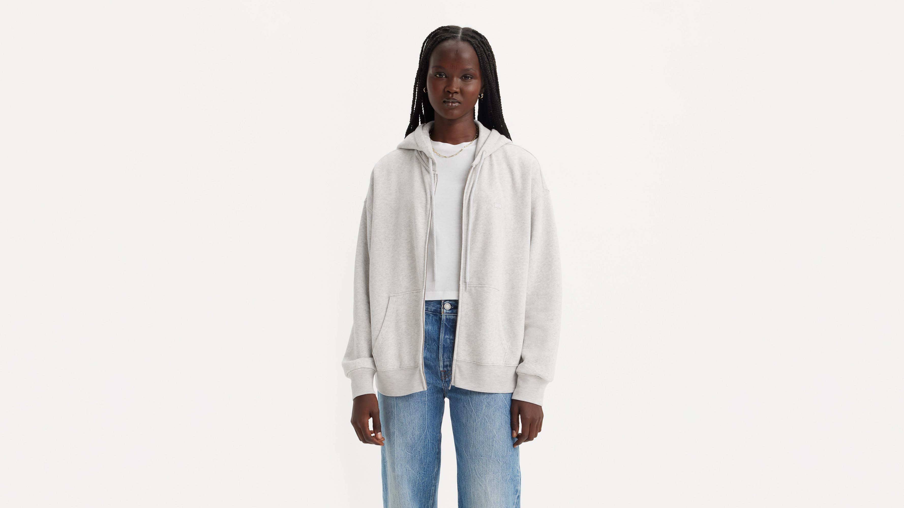 Grey levis hoodie women's sale