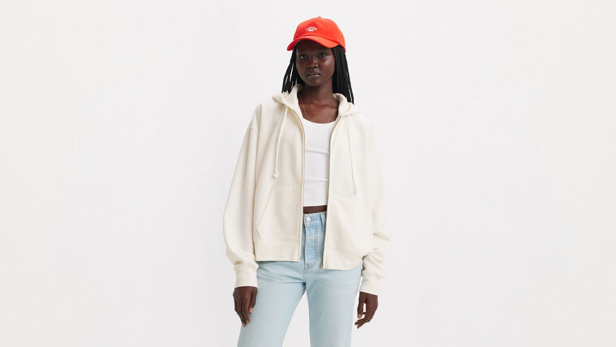 Everyday Zip-Up Hoodie Sweatshirt — White Swan